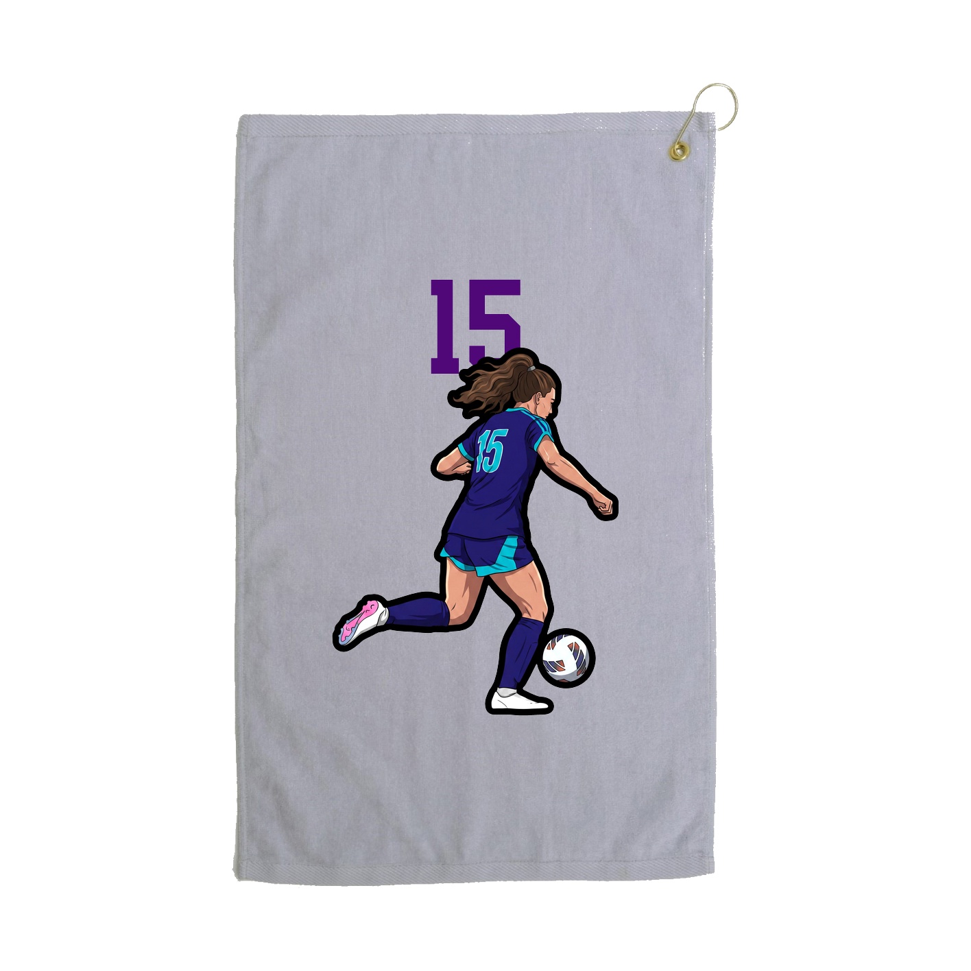 Golf Towel — Number Top in Grey