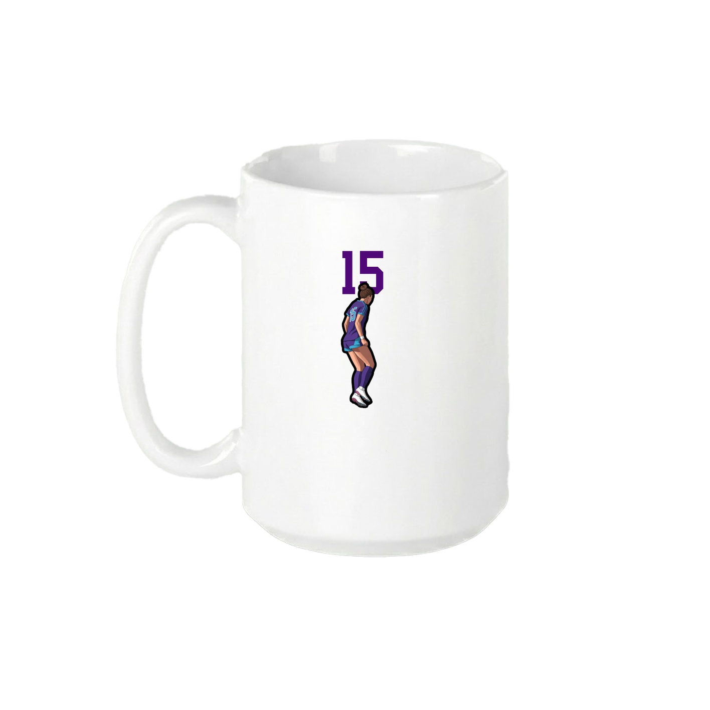 15oz Coffee Mug — Number Top in White