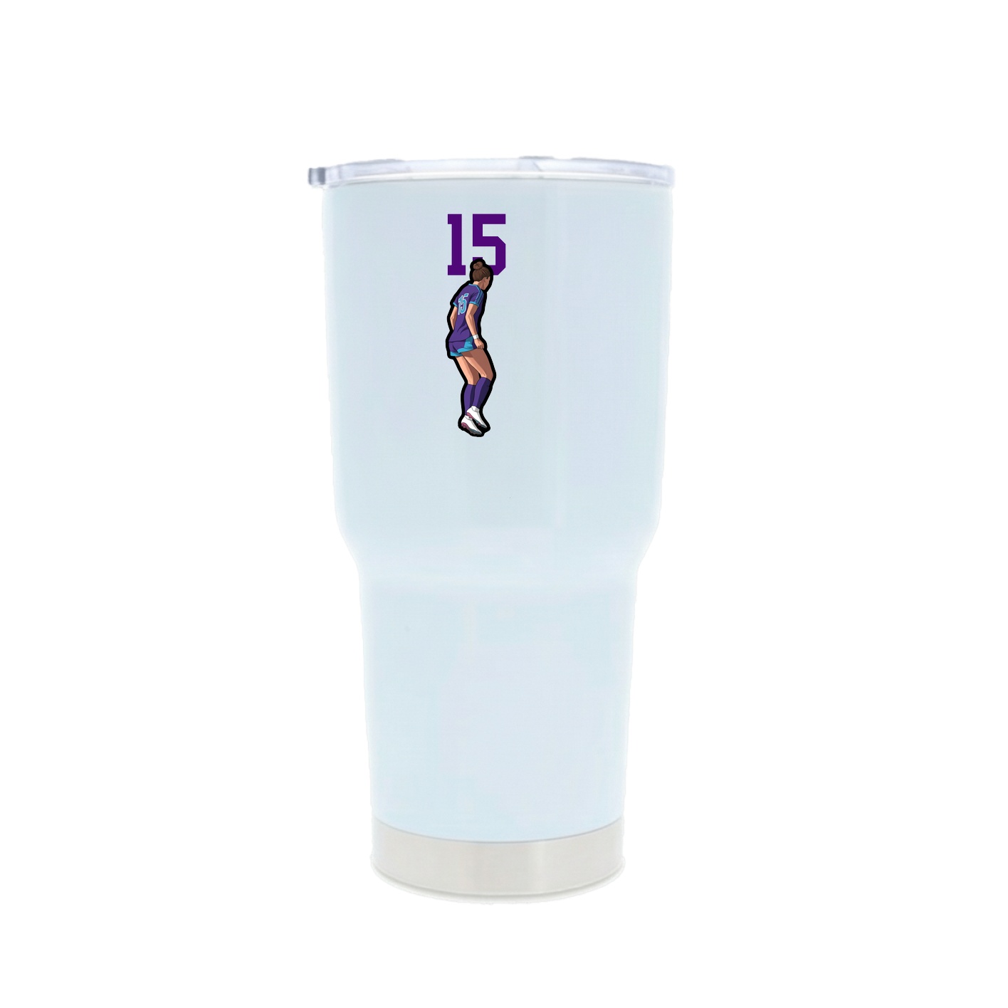 30oz Stainless Steel Tumbler — Number Top in White