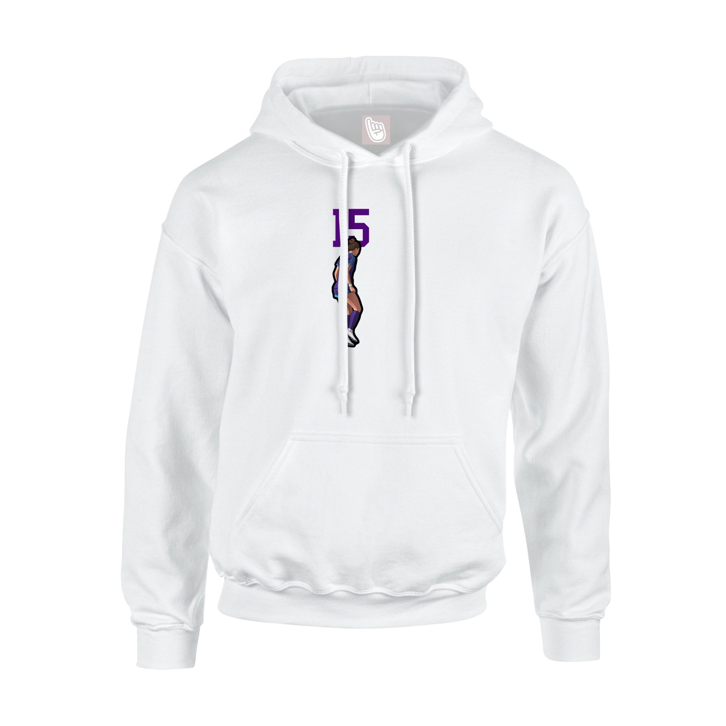 Youth Hoodie — Number Top in White