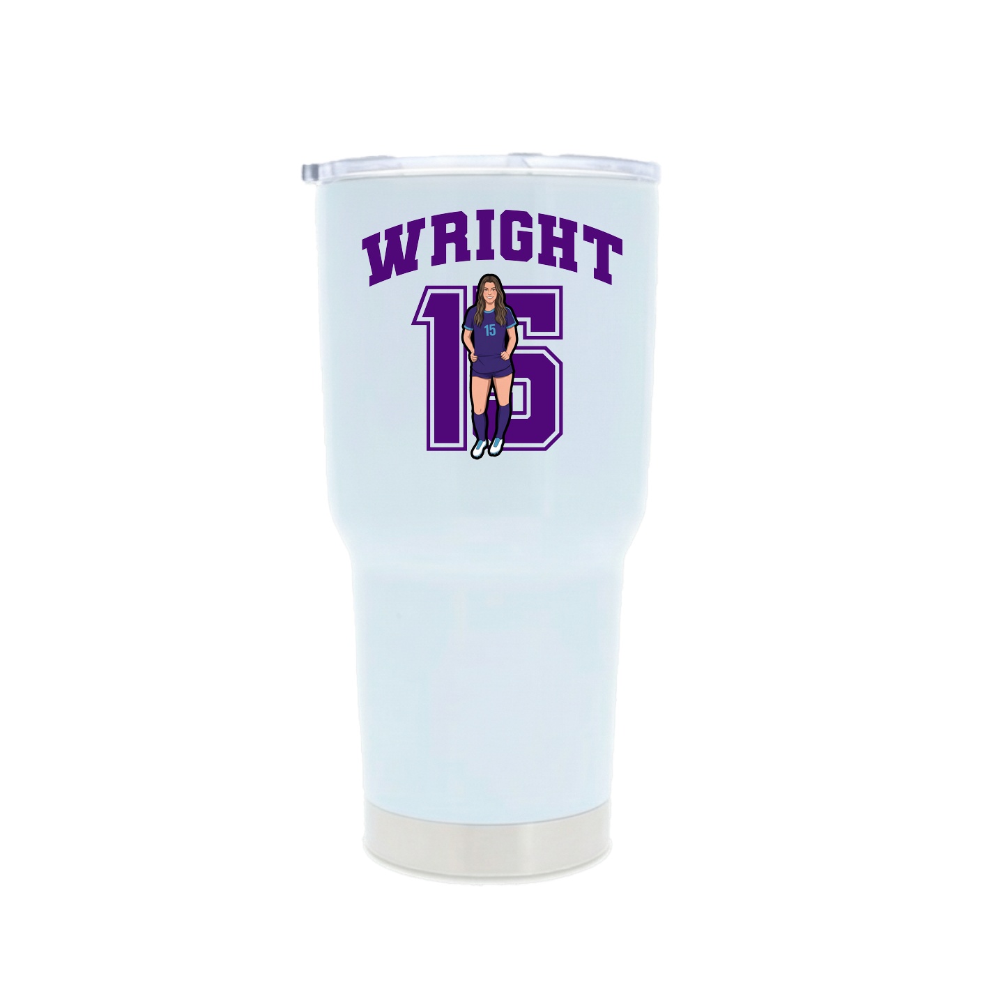 30oz Stainless Steel Tumbler — Number in White