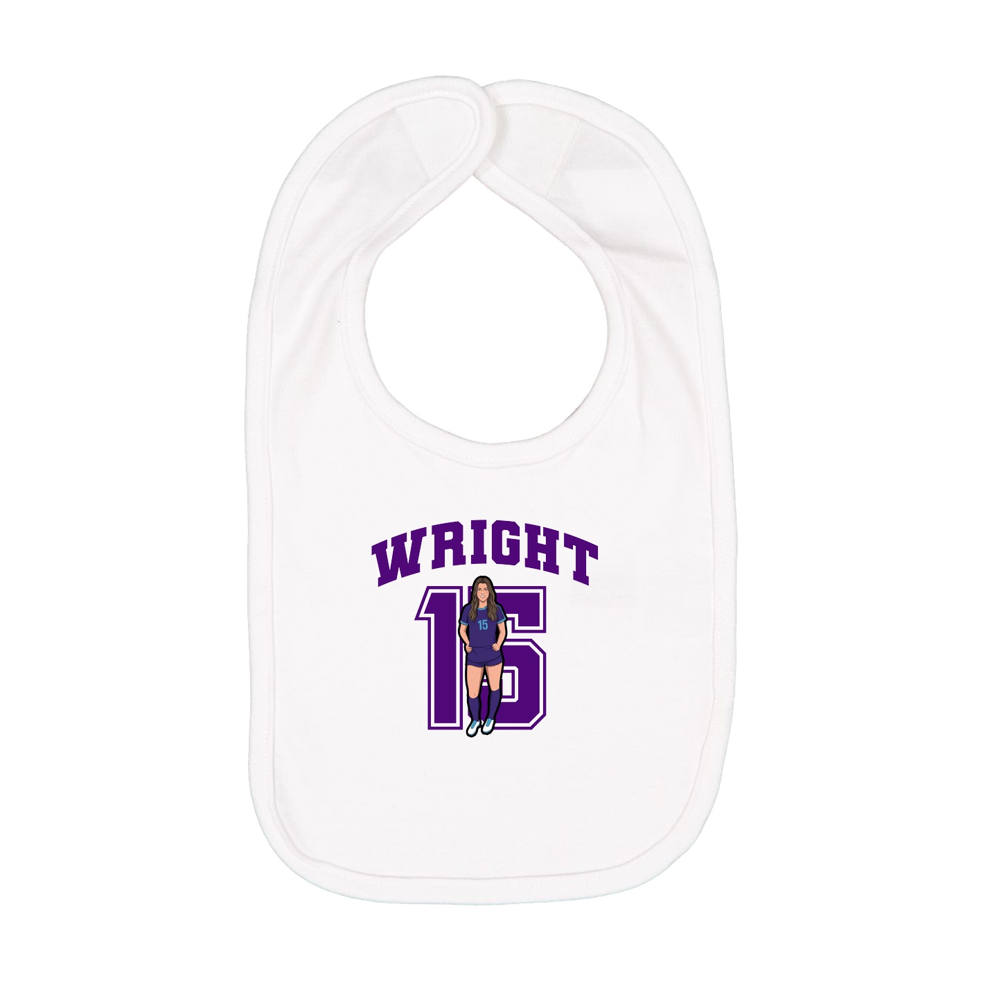 Infant Bib — Number in White