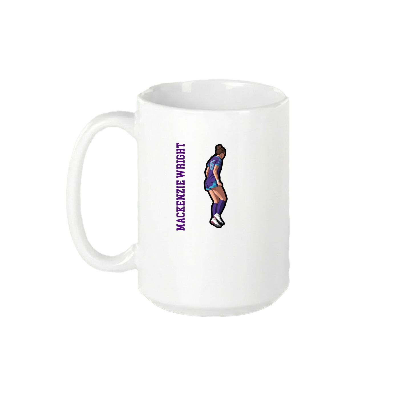 15oz Coffee Mug — Name Vertical in White