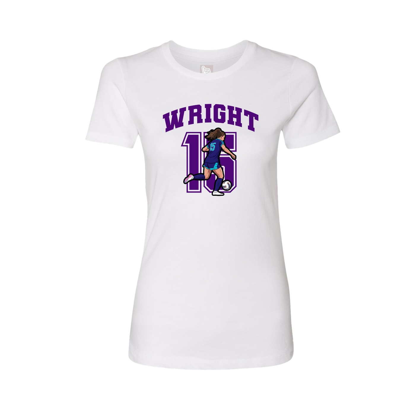 Fitted Women's Tee — Number in White