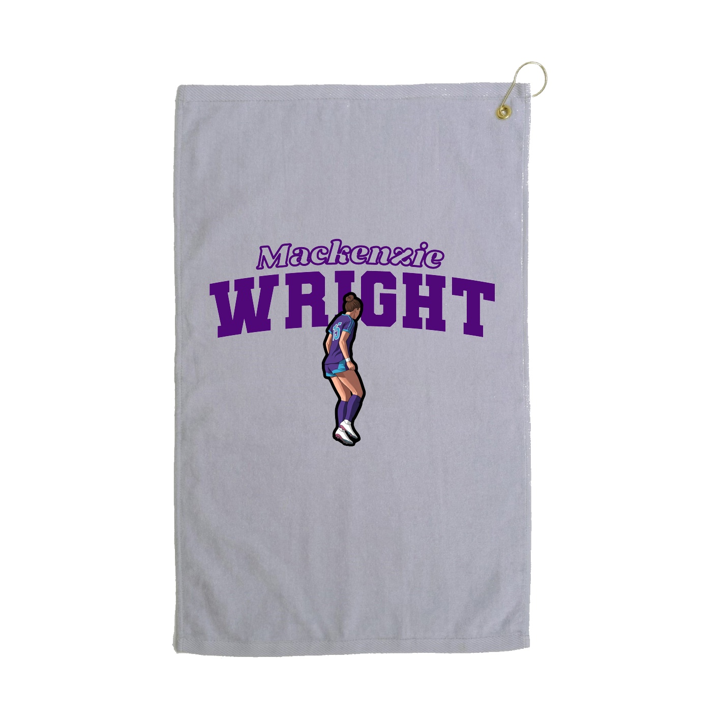 Golf Towel — Name Arch in Grey