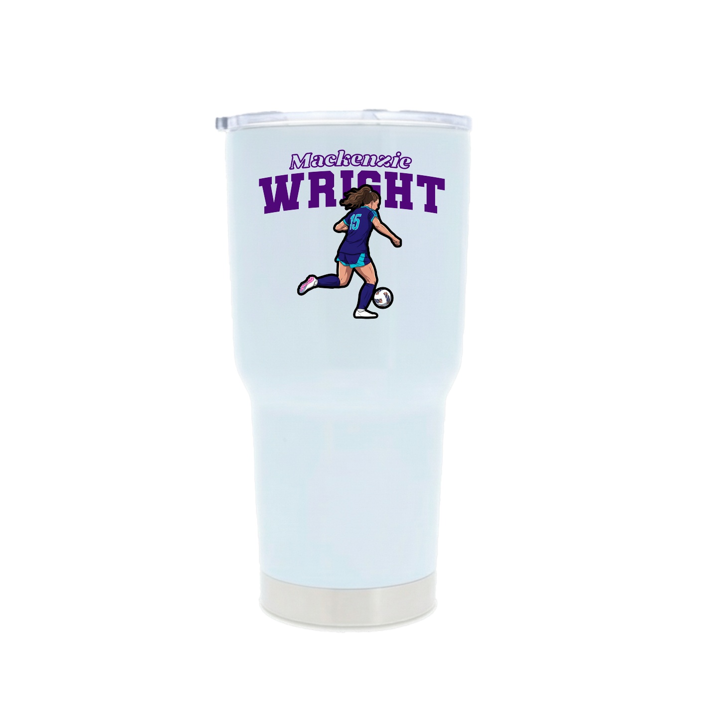 30oz Stainless Steel Tumbler — Name Arch in White