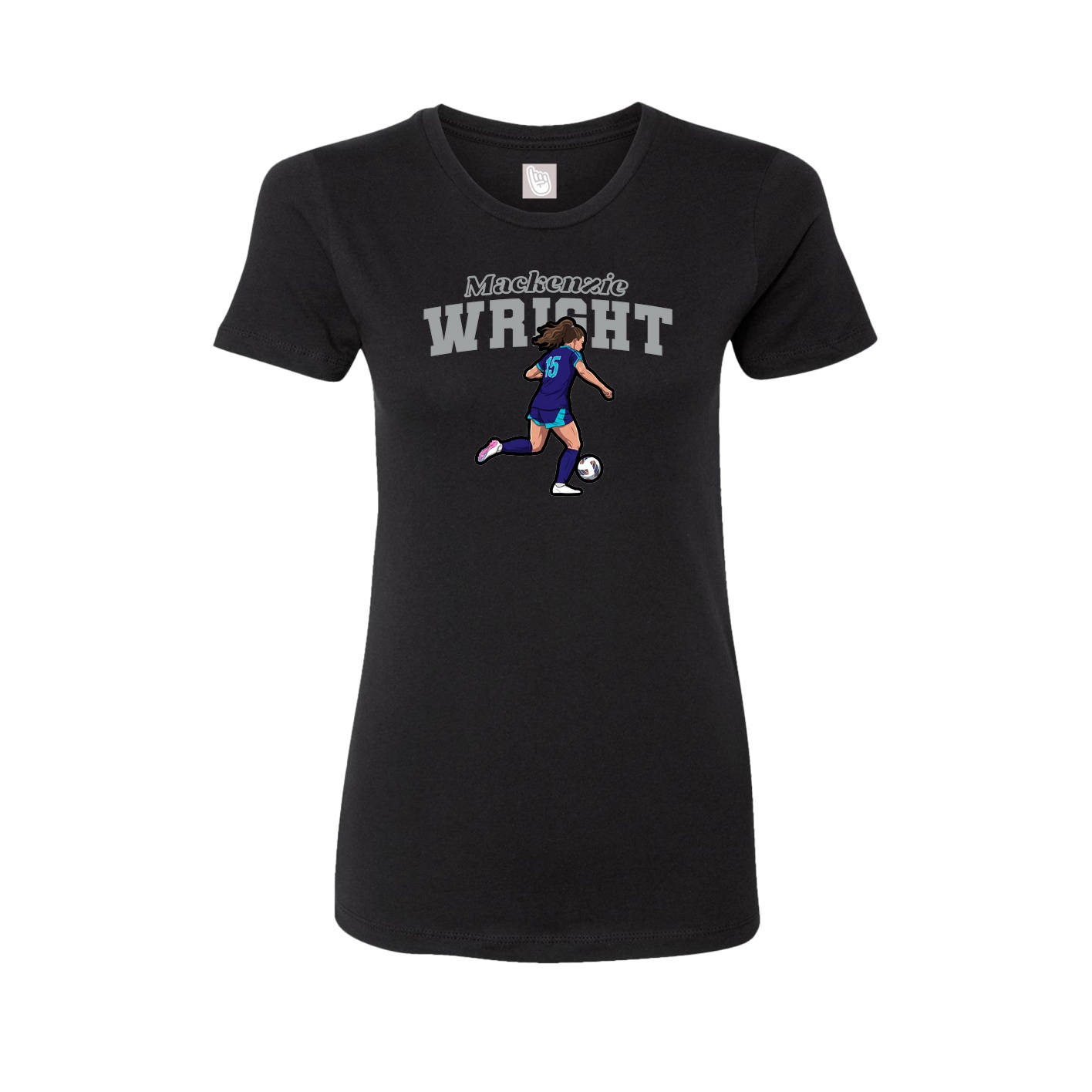 Fitted Women's Tee — Name Arch in Black