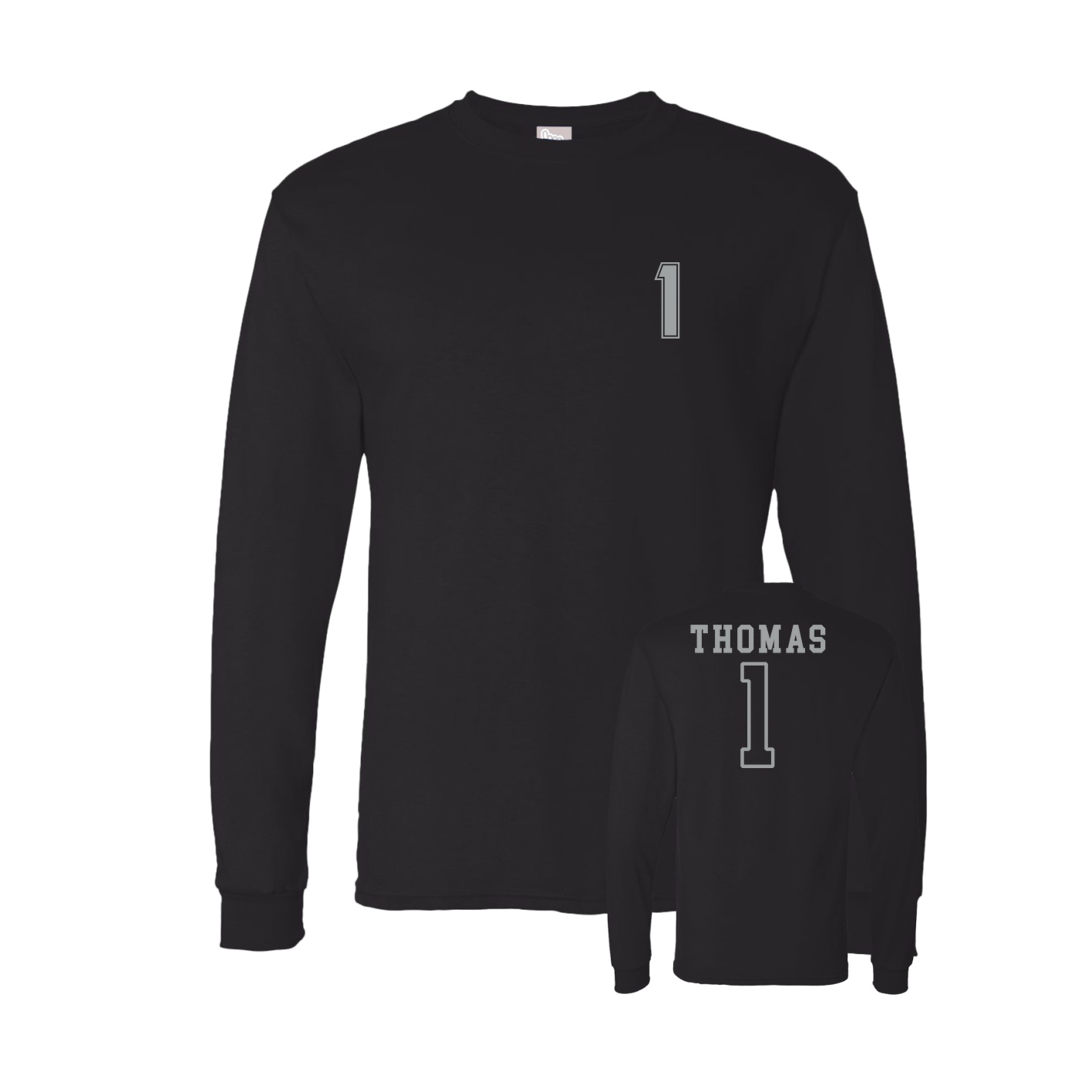 Long Sleeve Tee — Chest Back in Black