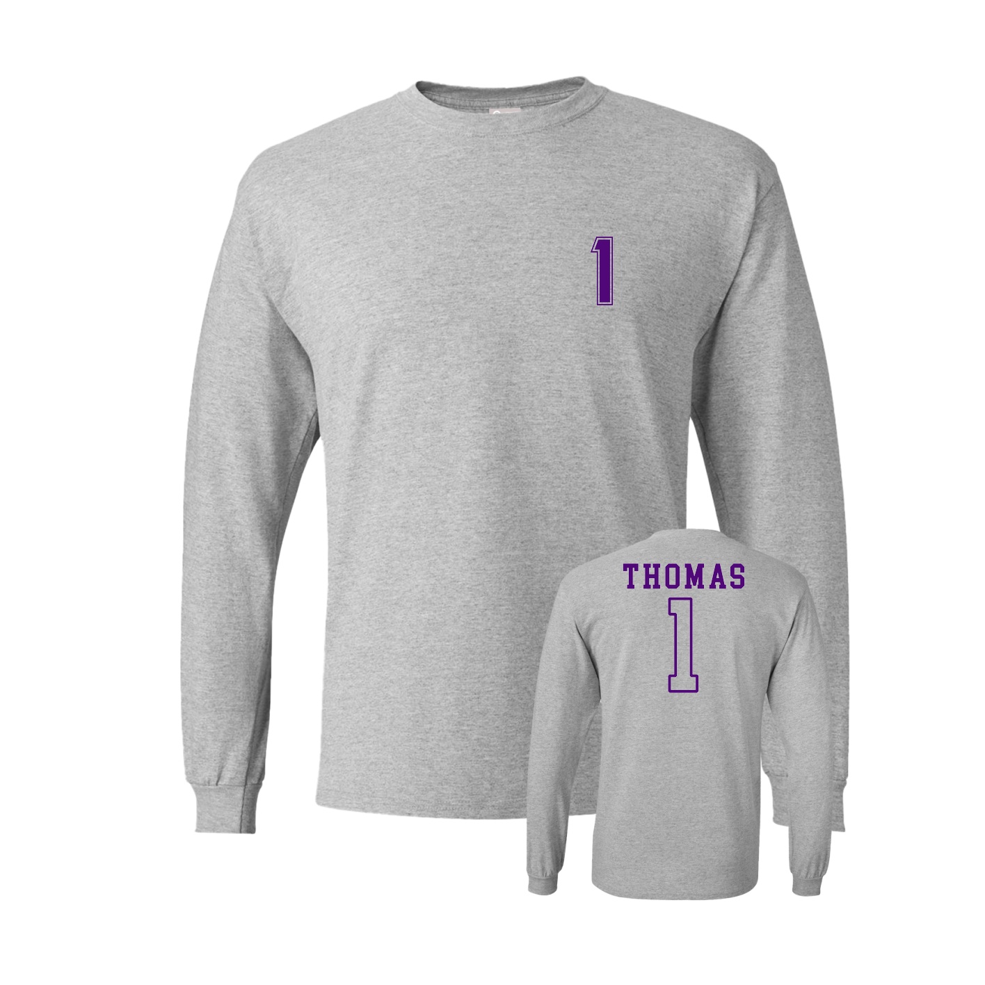 Long Sleeve Tee — Chest Back in Grey