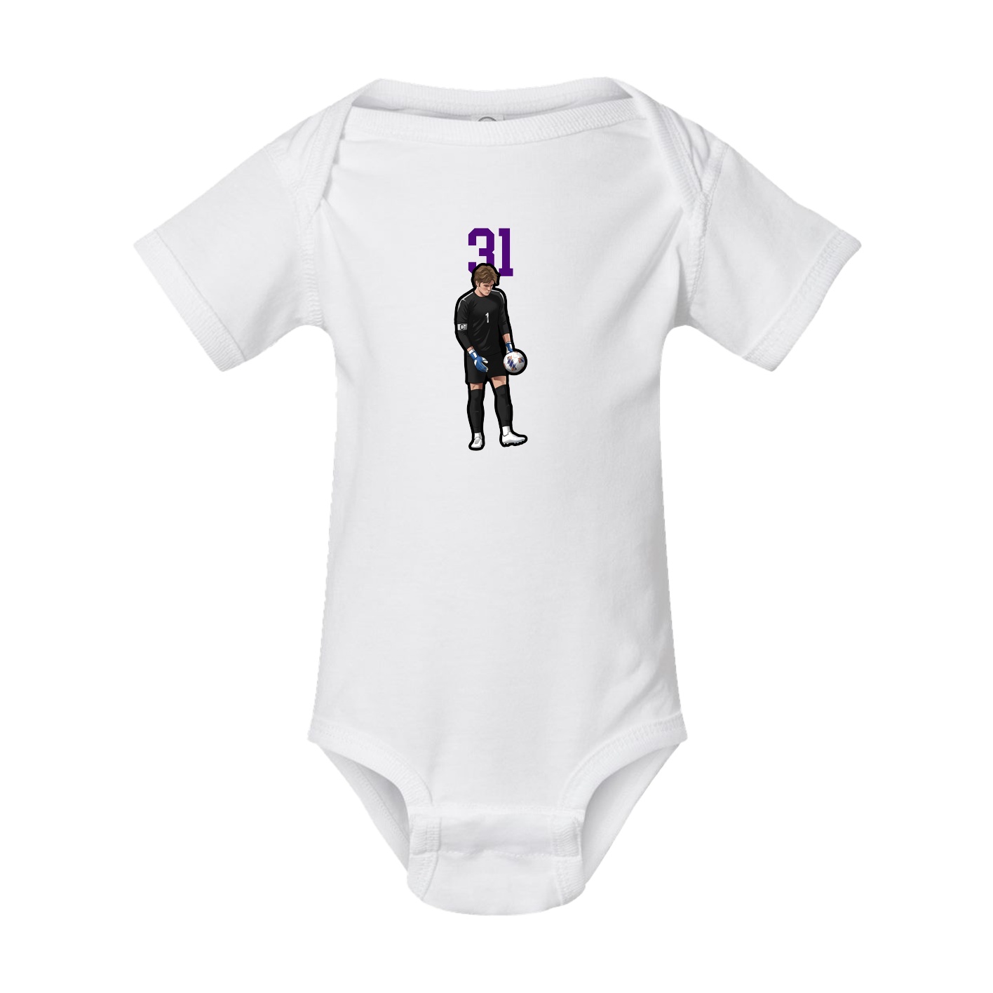 Baby Onesie — Number Top in White