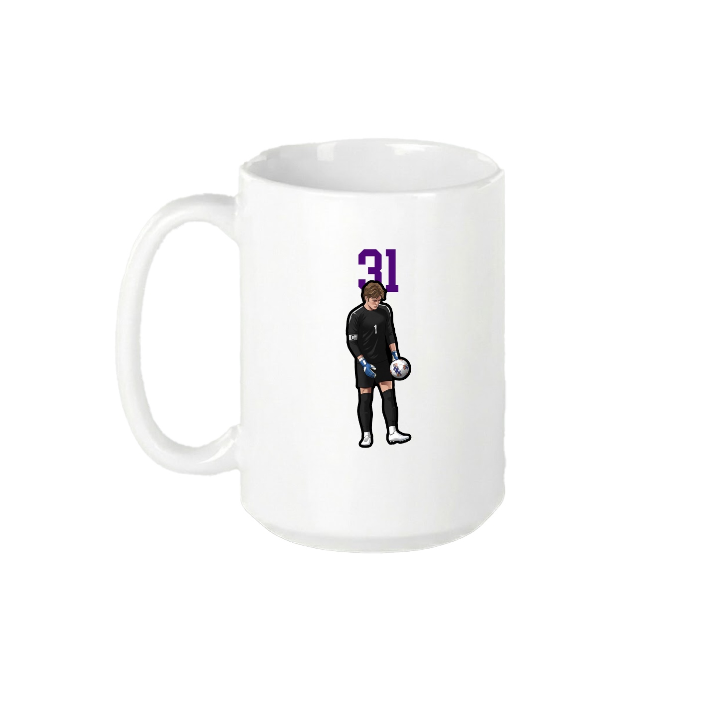 15oz Coffee Mug — Number Top in White
