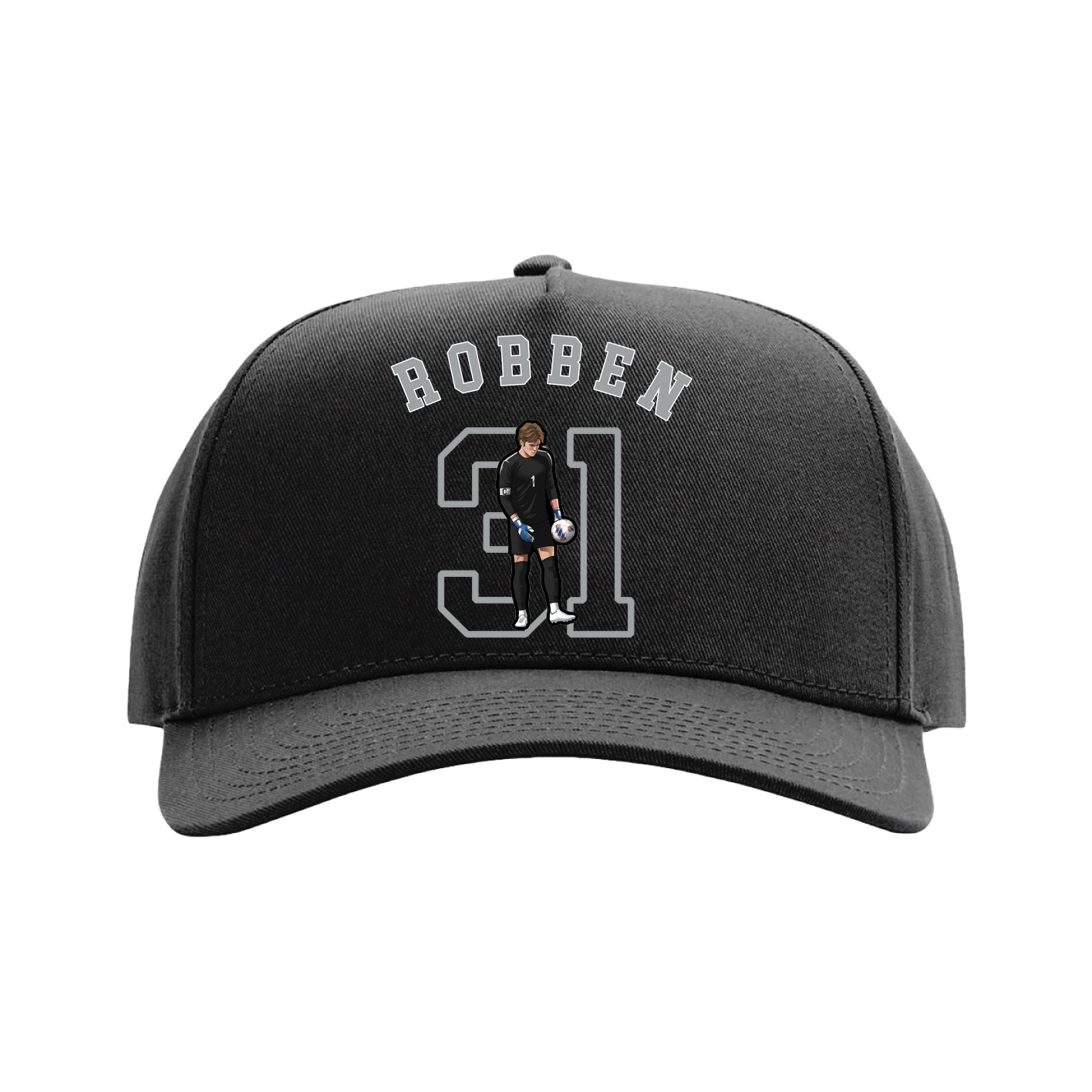 Full Fabric Five-Panel Champ Cap — Shirsey Arch in Black