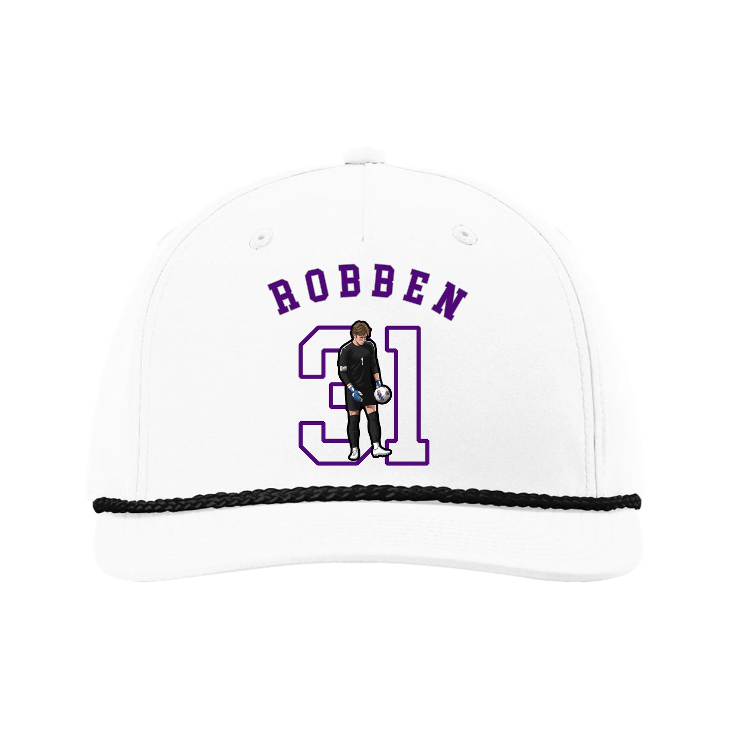 Five-Panel Classic Rope Cap — Shirsey Arch in White