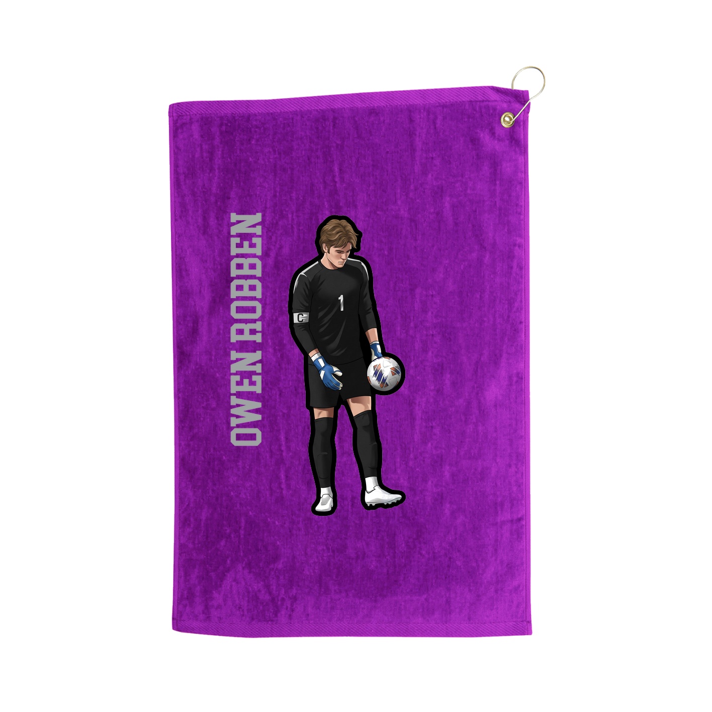 Golf Towel — Name Vertical in Purple
