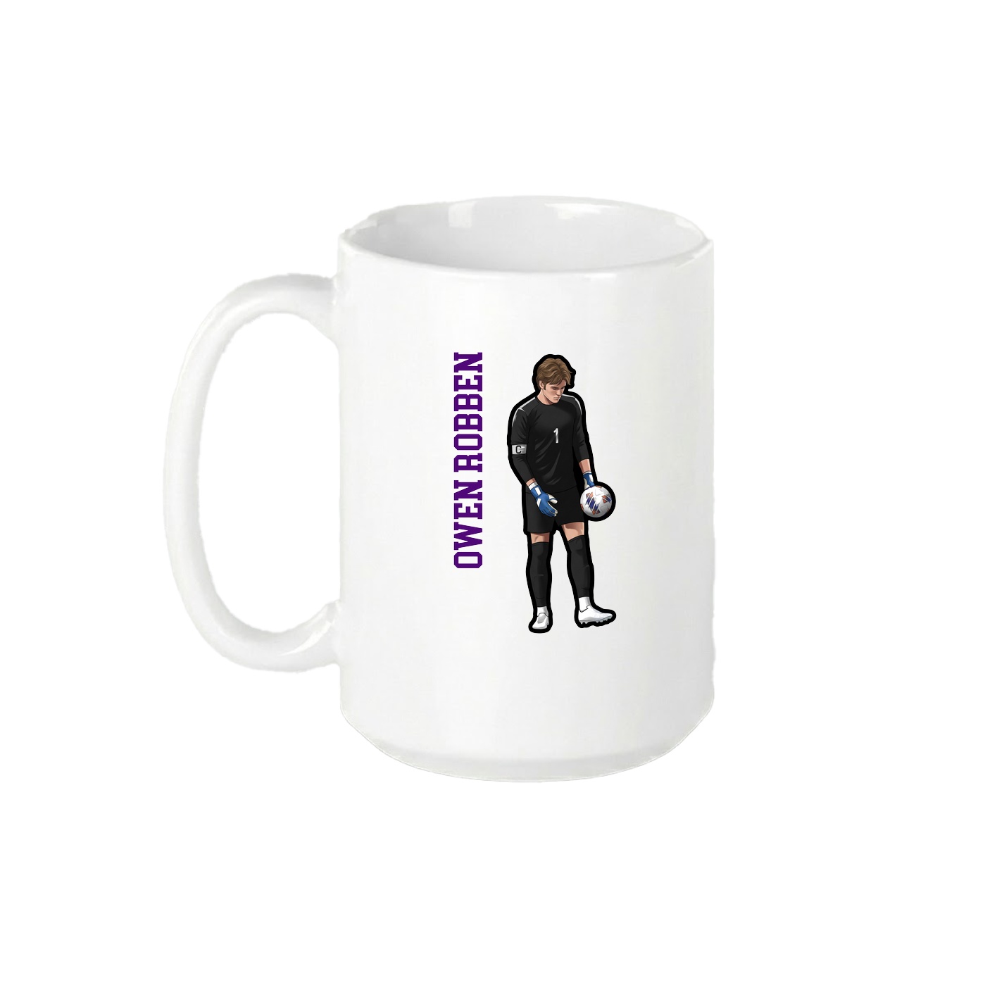 15oz Coffee Mug — Name Vertical in White