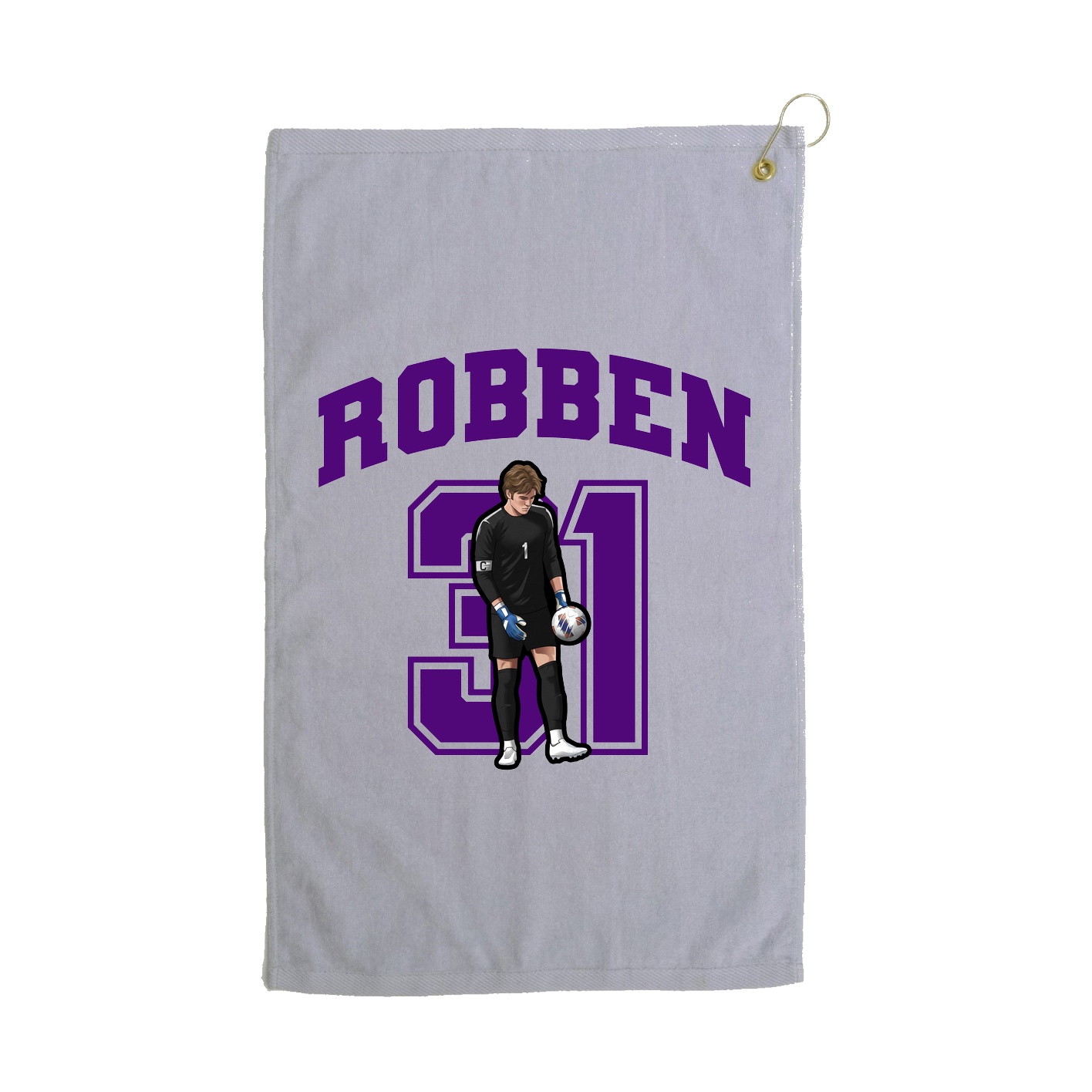 Golf Towel — Number in Grey