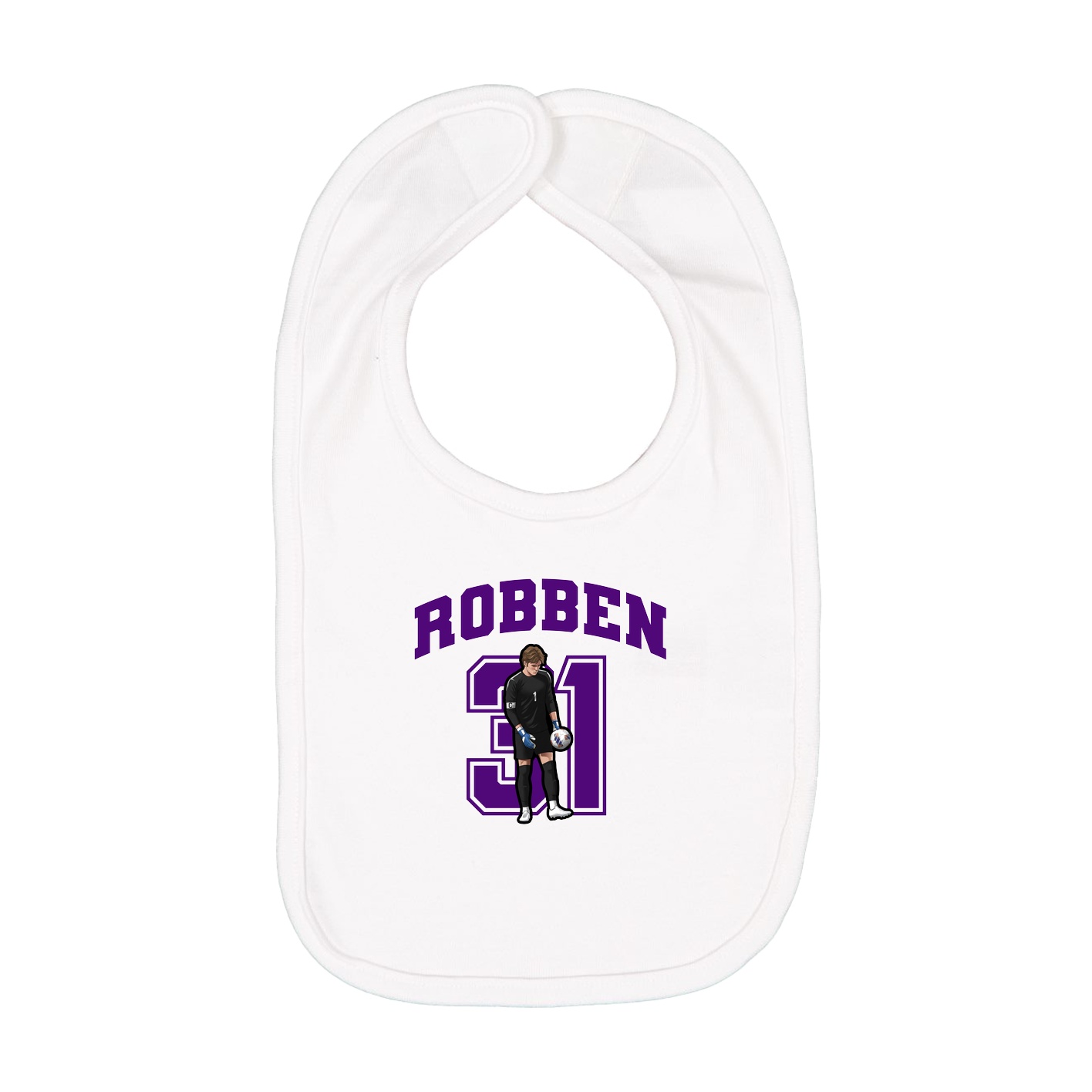 Infant Bib — Number in White