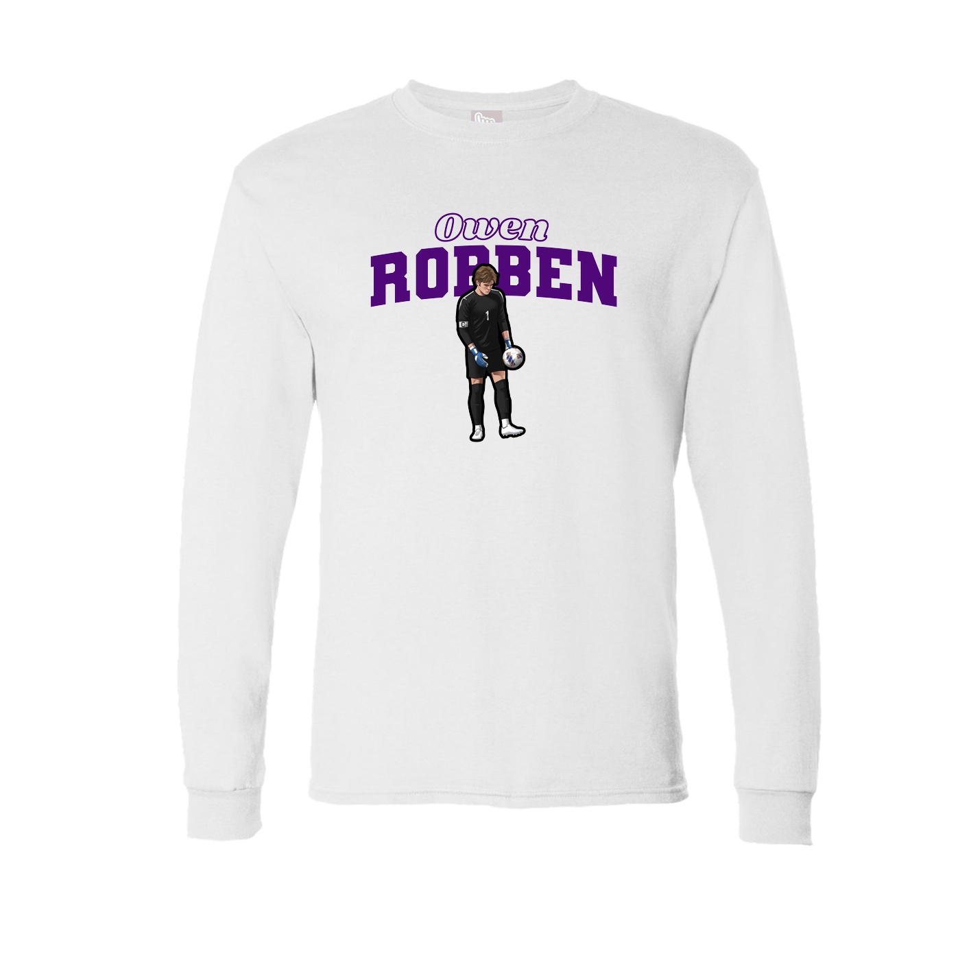 Long Sleeve Tee — Name Arch in White
