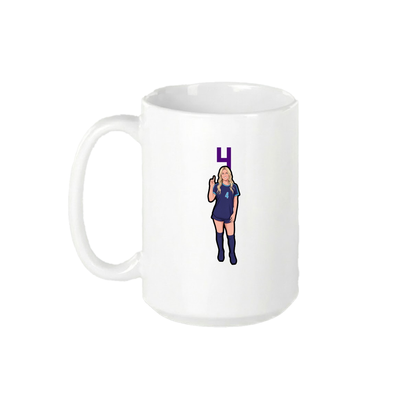 15oz Coffee Mug — Number Top in White