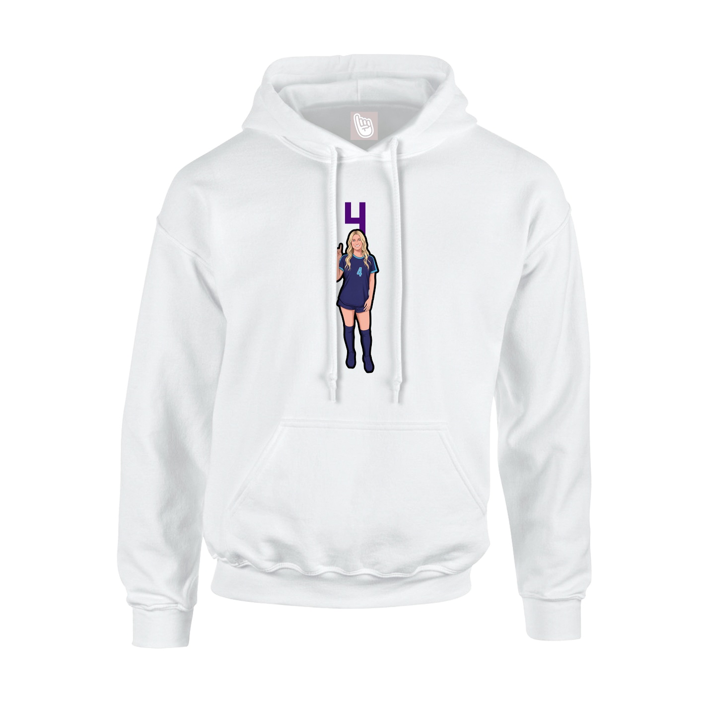 Hoodie — Number Top in White