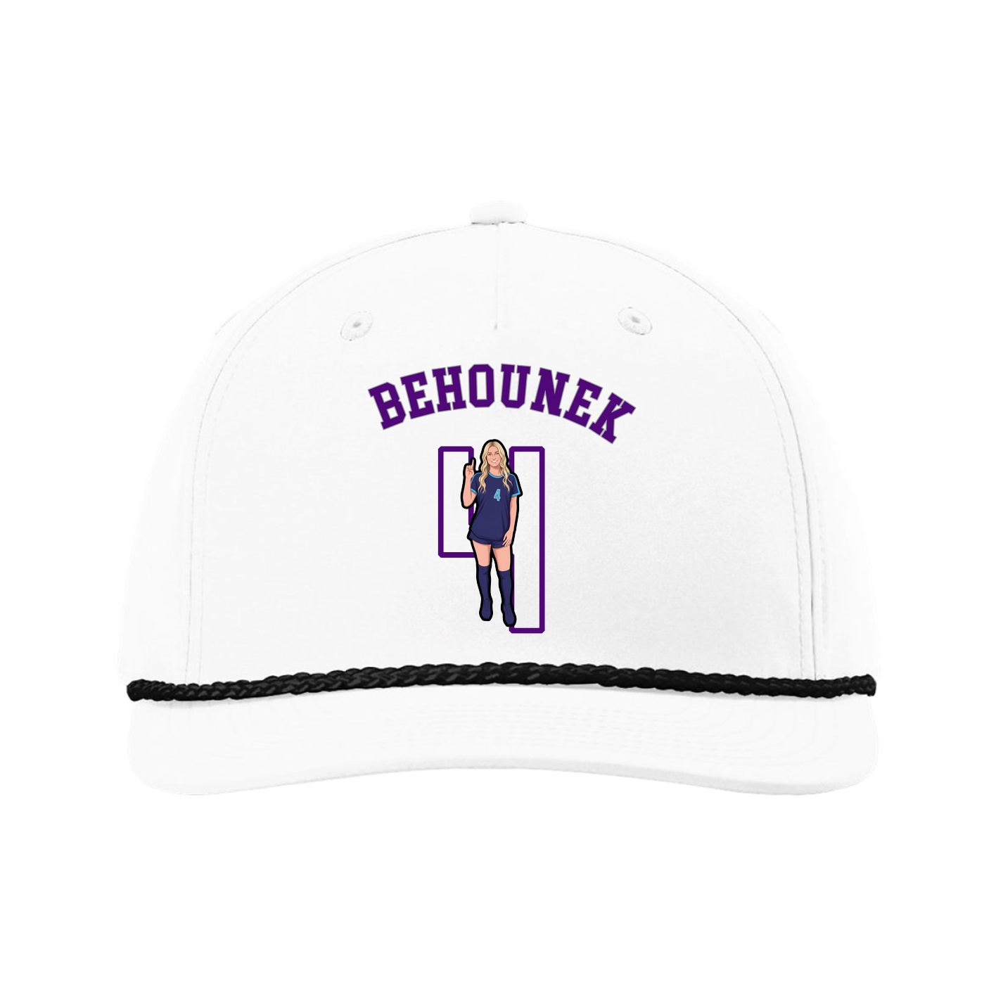 Five-Panel Classic Rope Cap — Shirsey Arch in White
