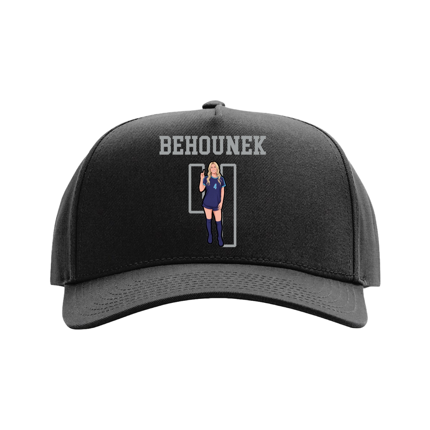 Full Fabric Five-Panel Champ Cap — Shirsey in Black