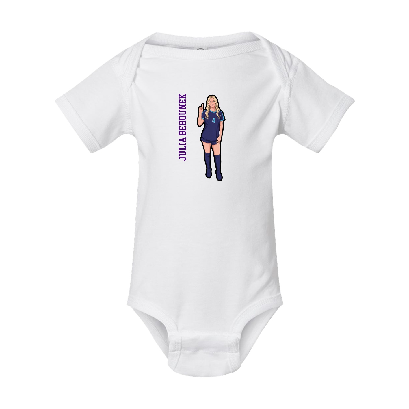 Baby Onesie — Name Vertical in White