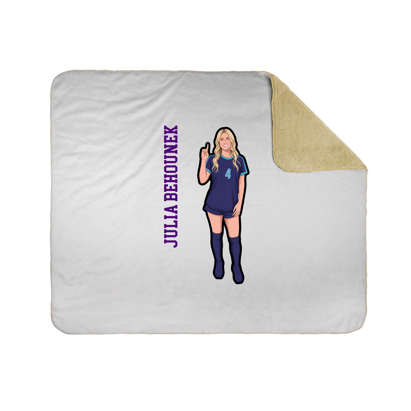 Throw Blanket — Name Vertical in White
