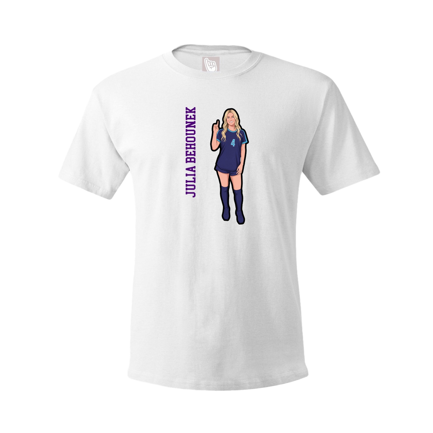 Youth Tee — Name Vertical in White