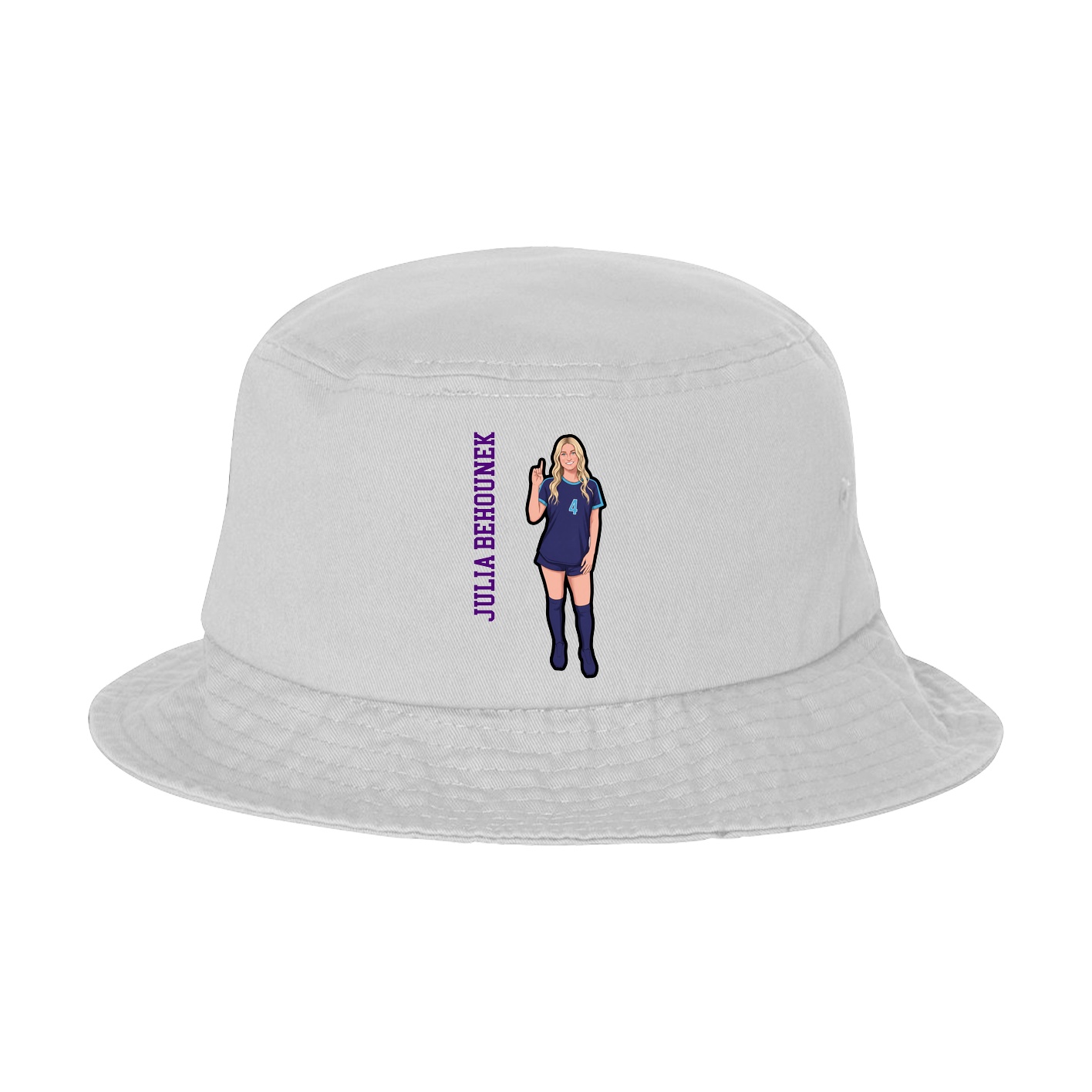 Bucket Cap — Name Vertical in White