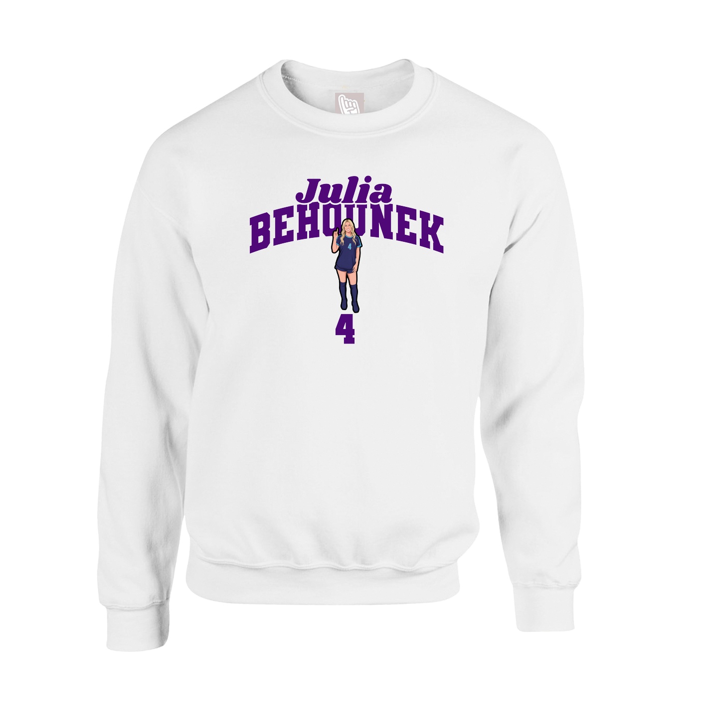 Fleece Crew — Signature Arch in White