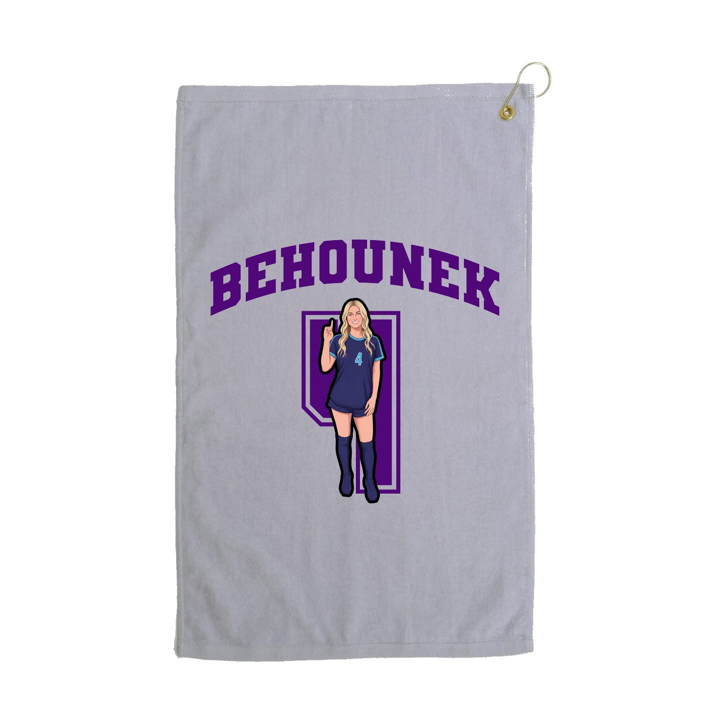 Golf Towel — Number in Grey