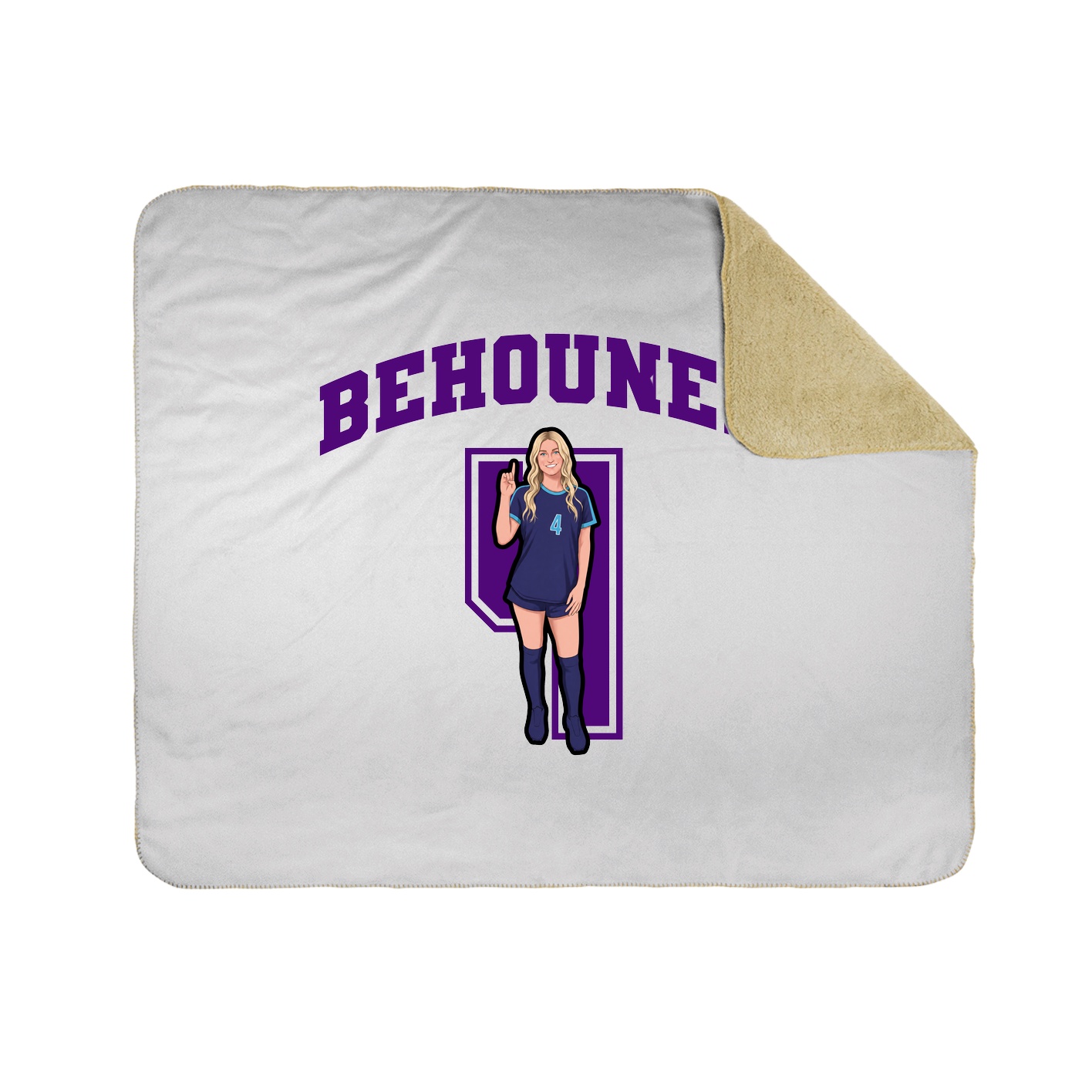 Throw Blanket — Number in White