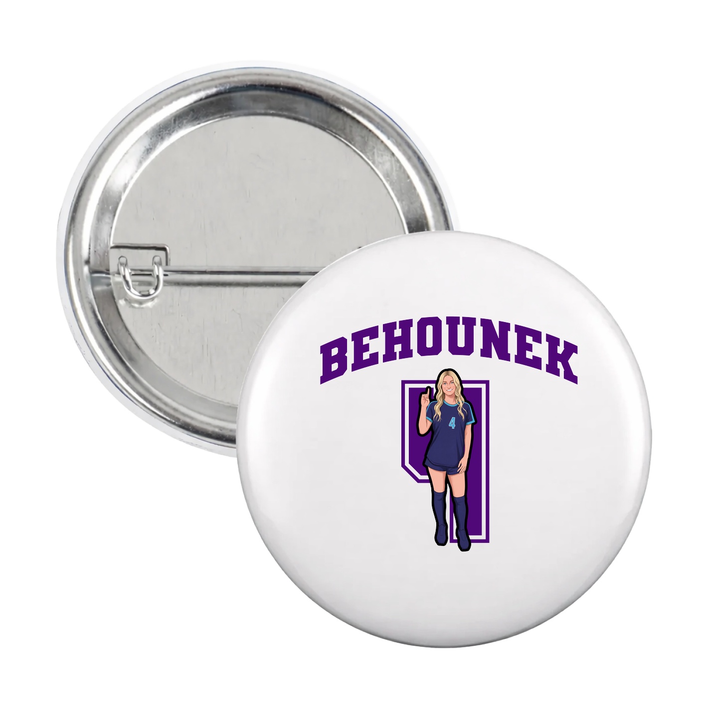 Game Day Button — Number in White