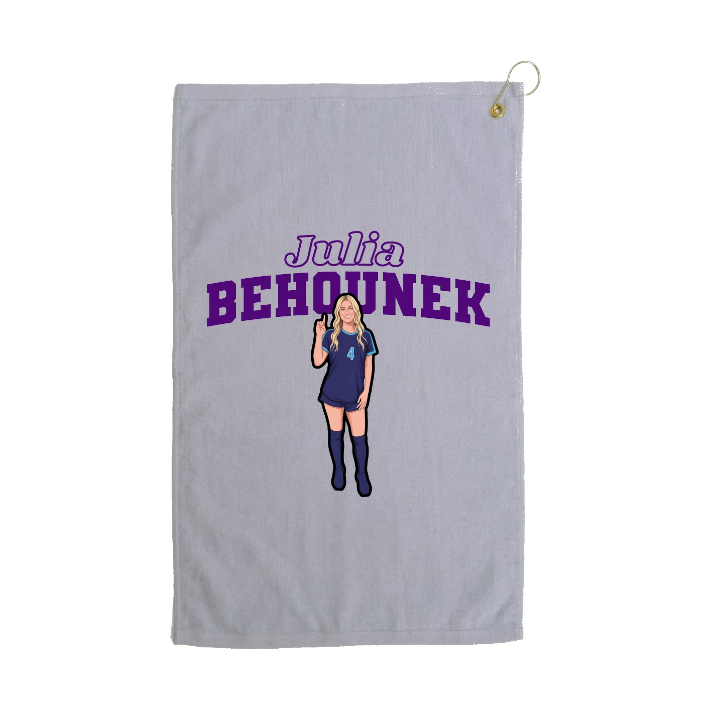 Golf Towel — Name Arch in Grey