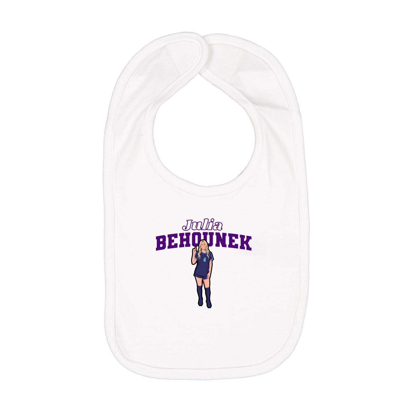 Infant Bib — Name Arch in White