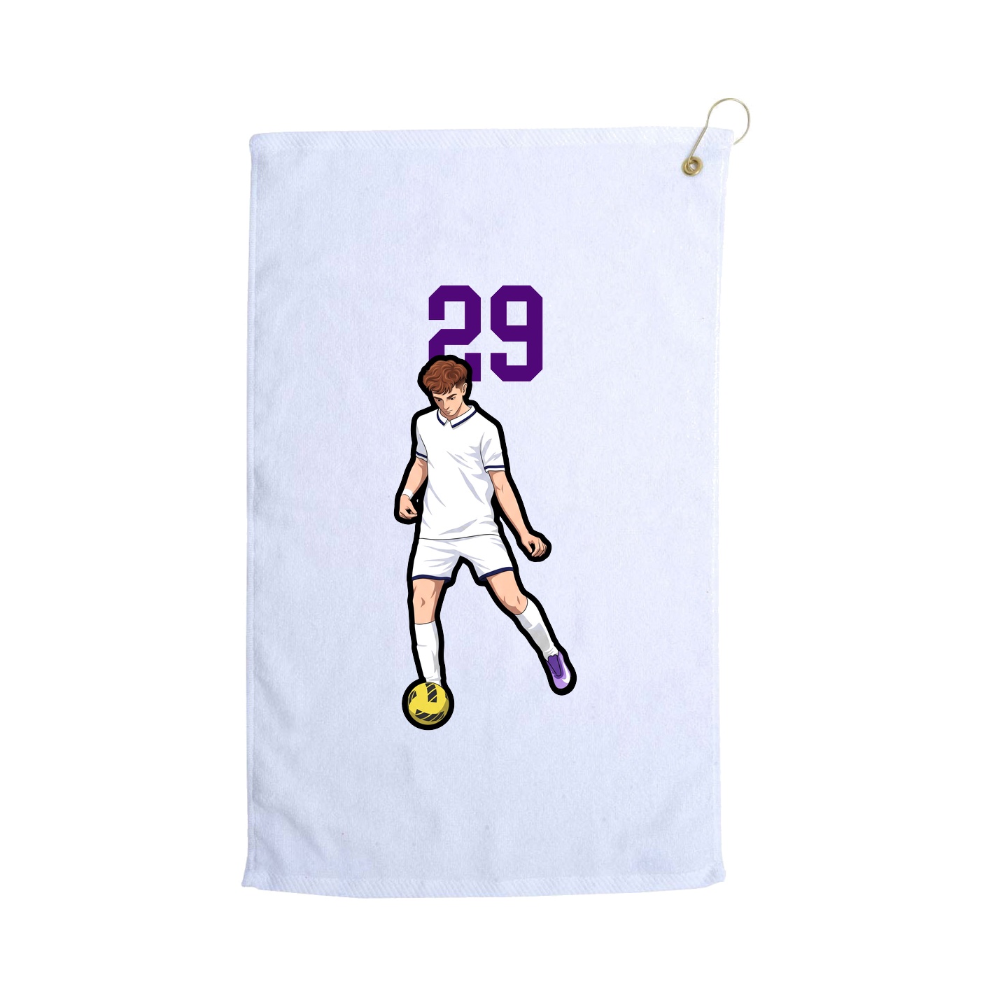 Golf Towel — Number Top in White