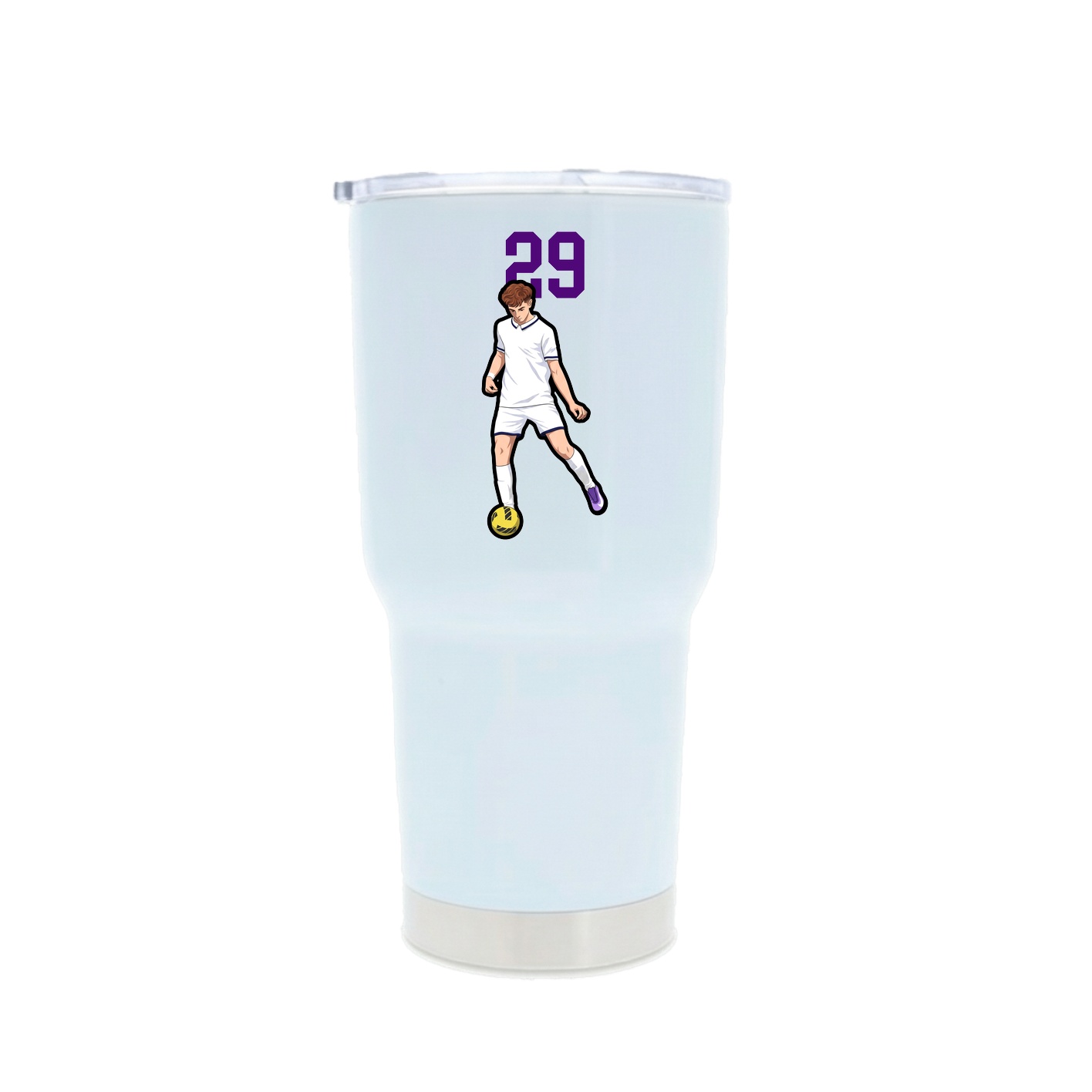 30oz Stainless Steel Tumbler — Number Top in White
