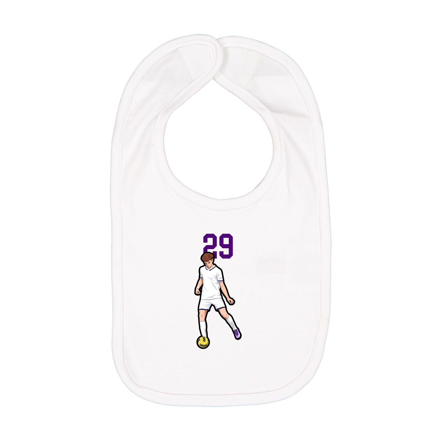 Infant Bib — Number Top in White