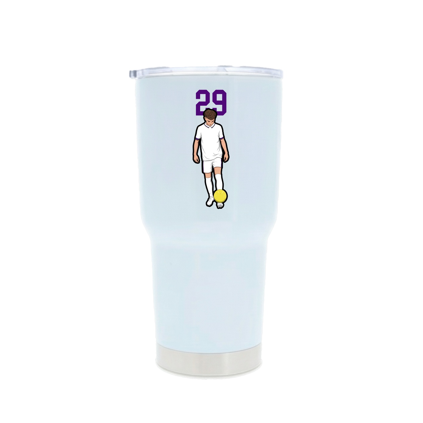 30oz Stainless Steel Tumbler — Number Top in White