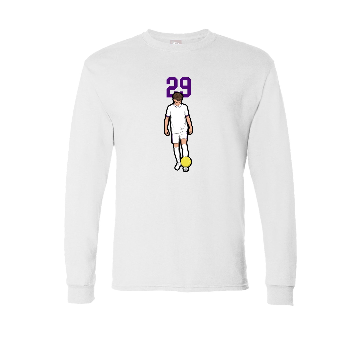 Long Sleeve Tee — Number Top in White