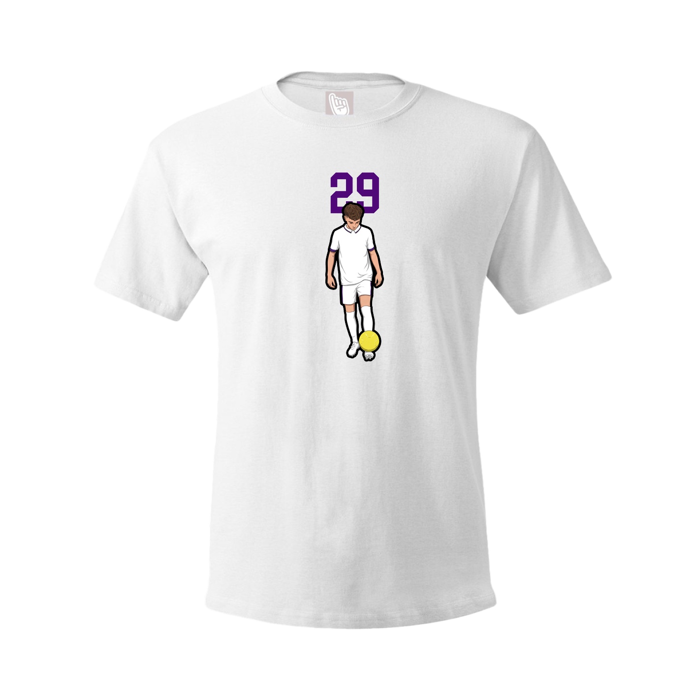 Youth Tee — Number Top in White