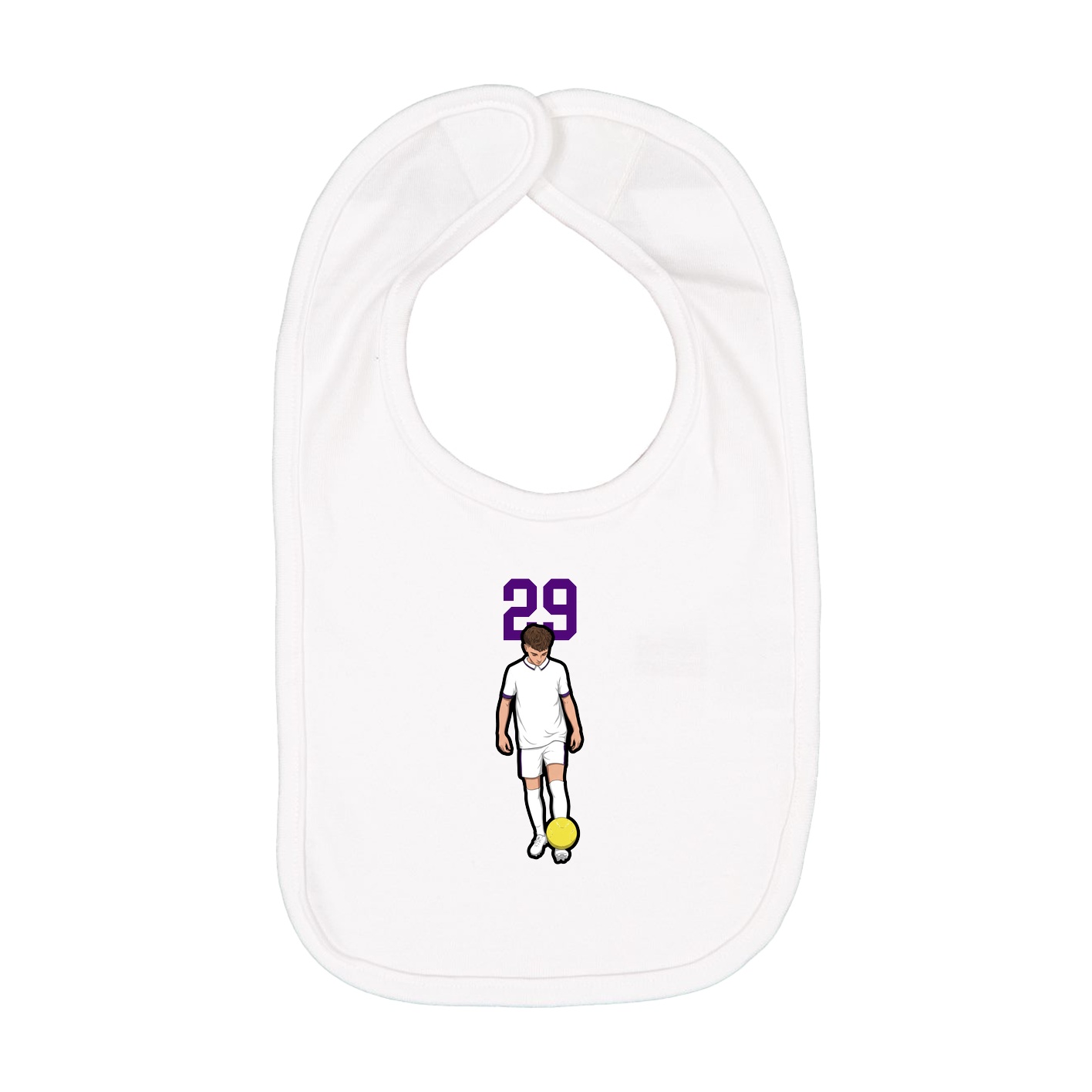 Infant Bib — Number Top in White