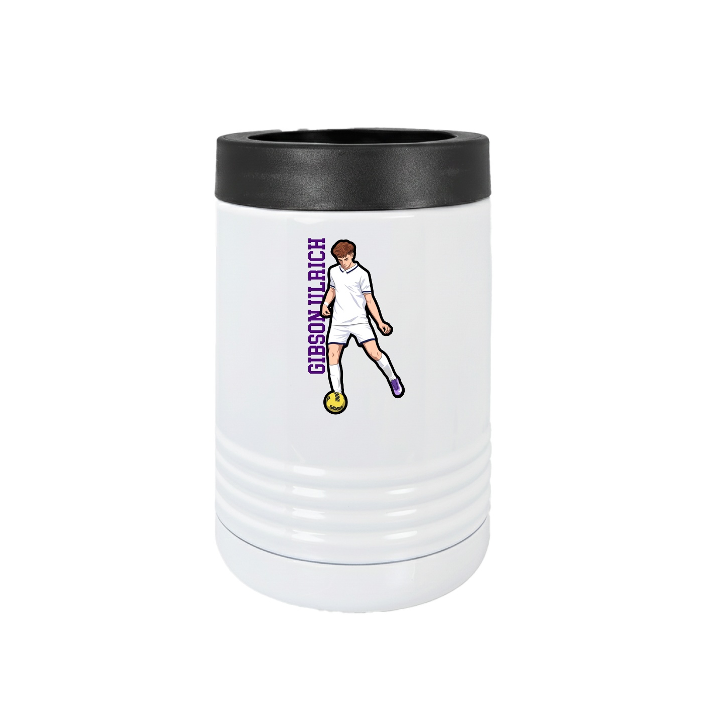 Beverage Holder — Name Vertical in White