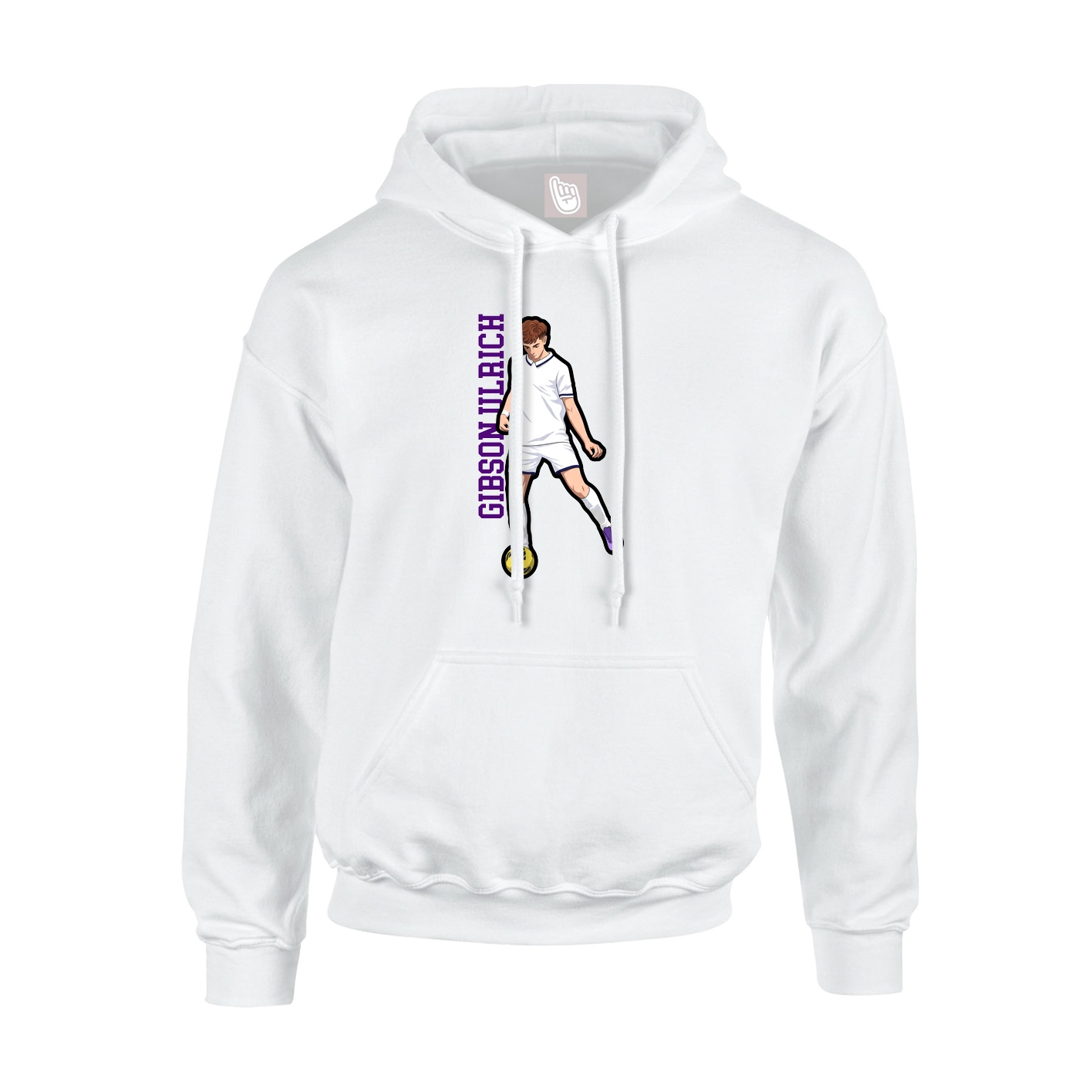Youth Hoodie — Name Vertical in White