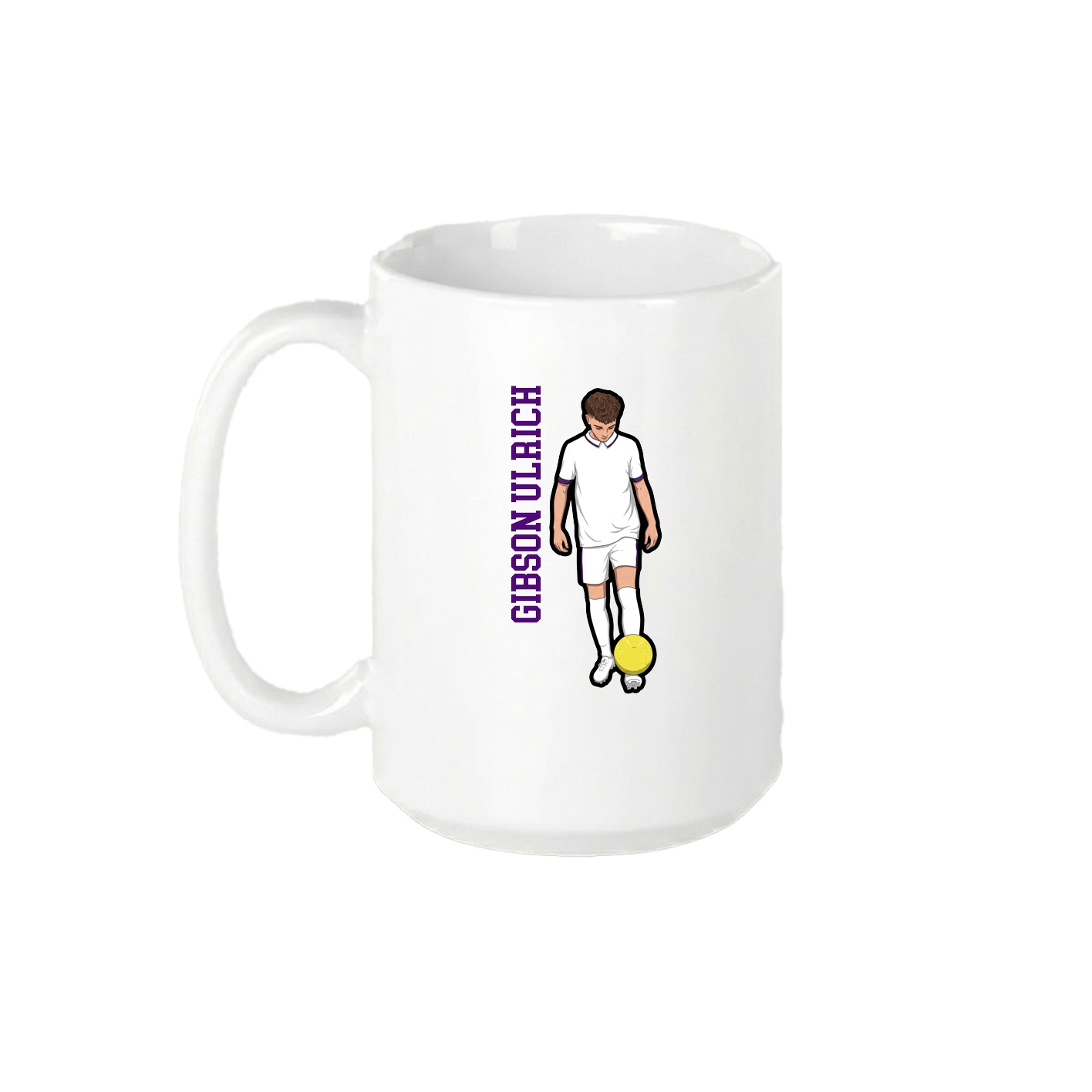 15oz Coffee Mug — Name Vertical in White