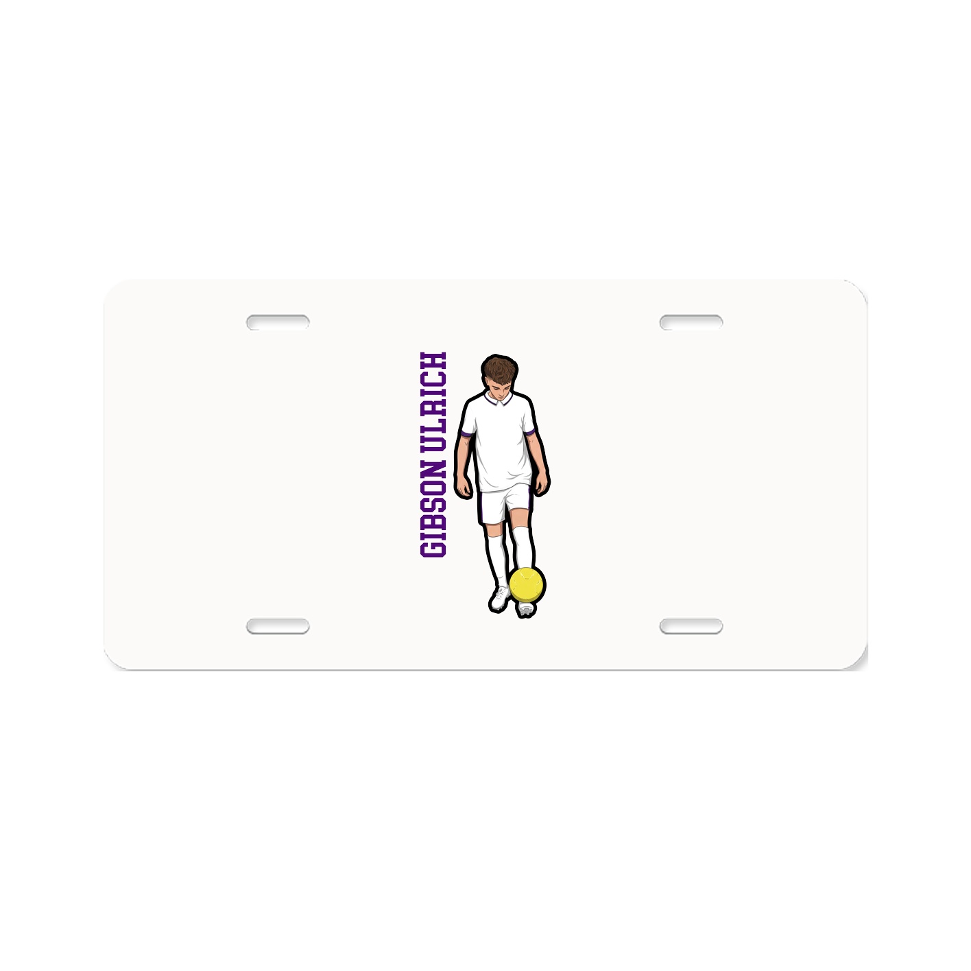 License Plate — Name Vertical in Classic