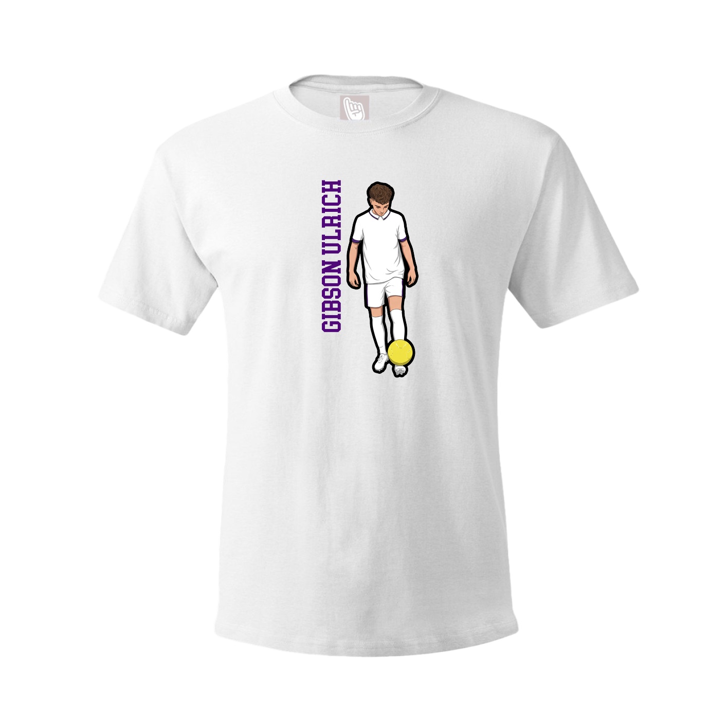 Youth Tee — Name Vertical in White