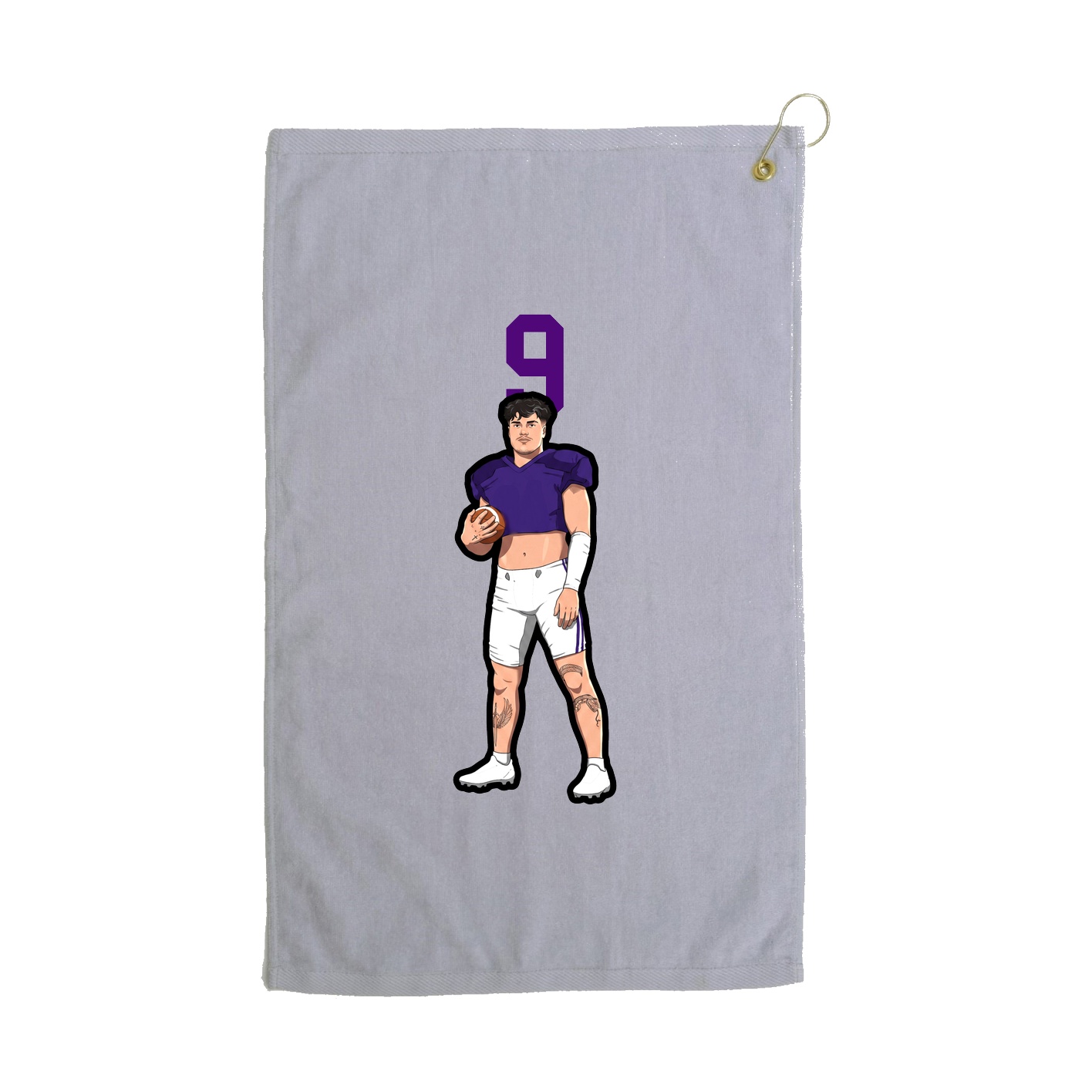 Golf Towel — Number Top in Grey
