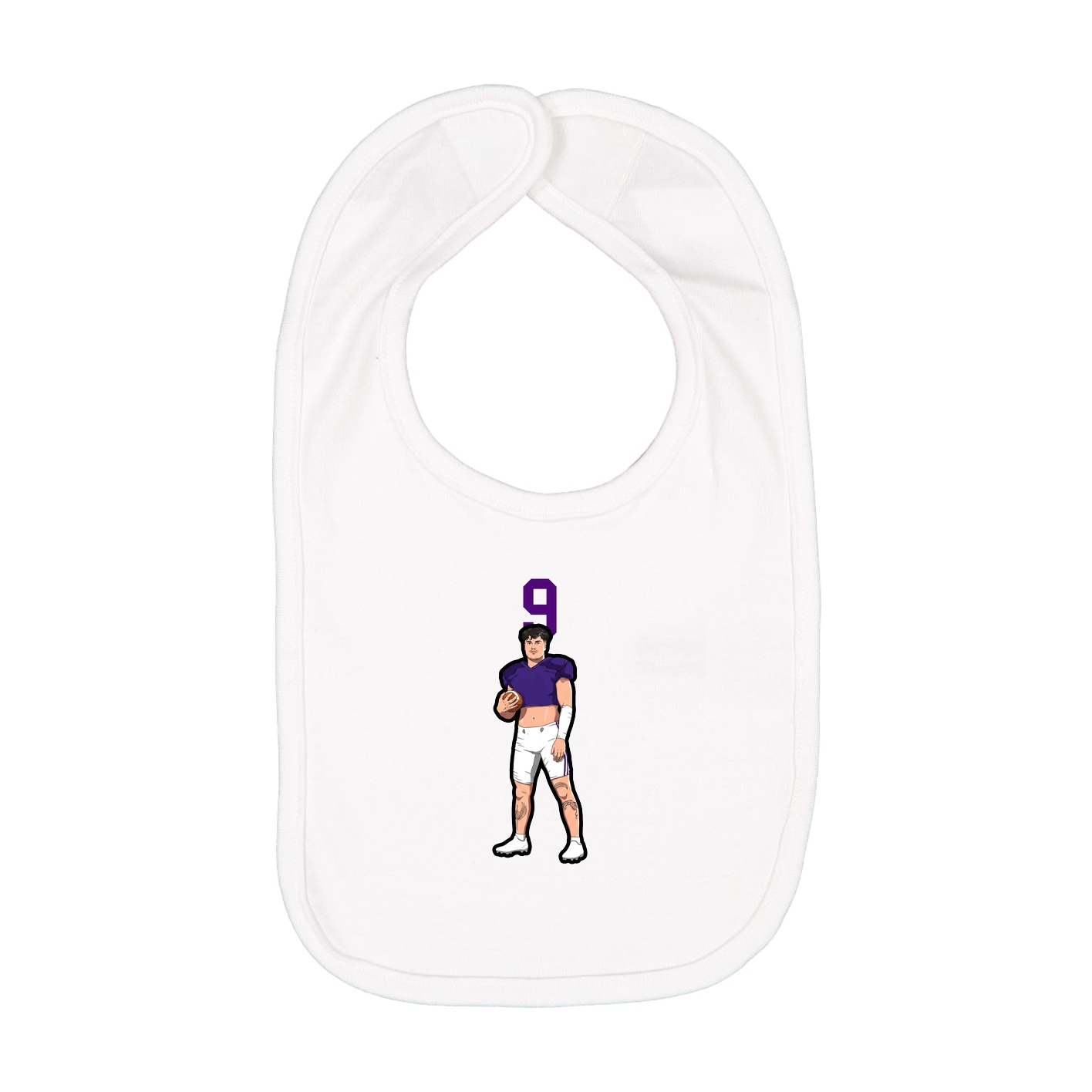 Infant Bib — Number Top in White